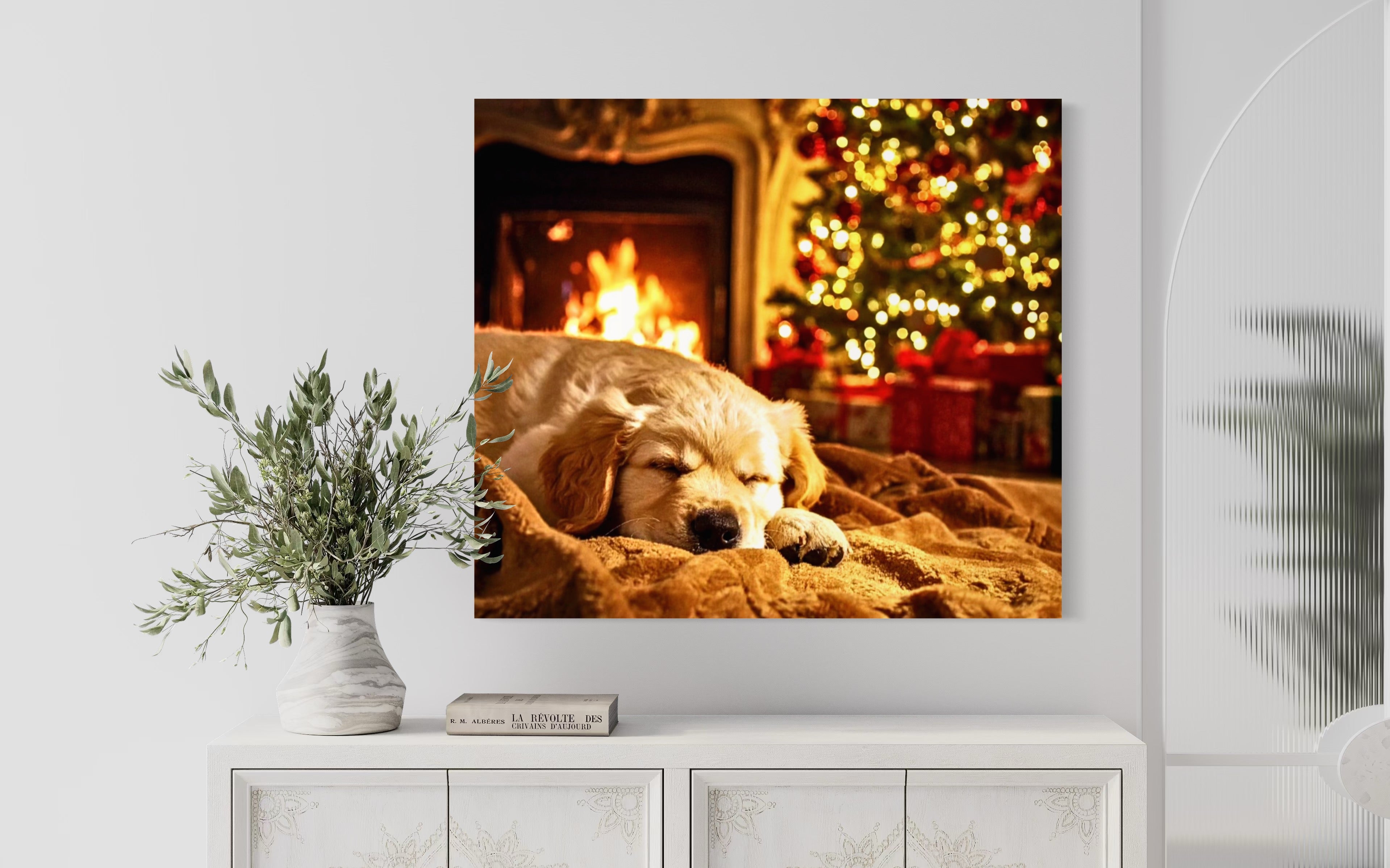 Magic Christmas Golden Retriever Puppy Dreams