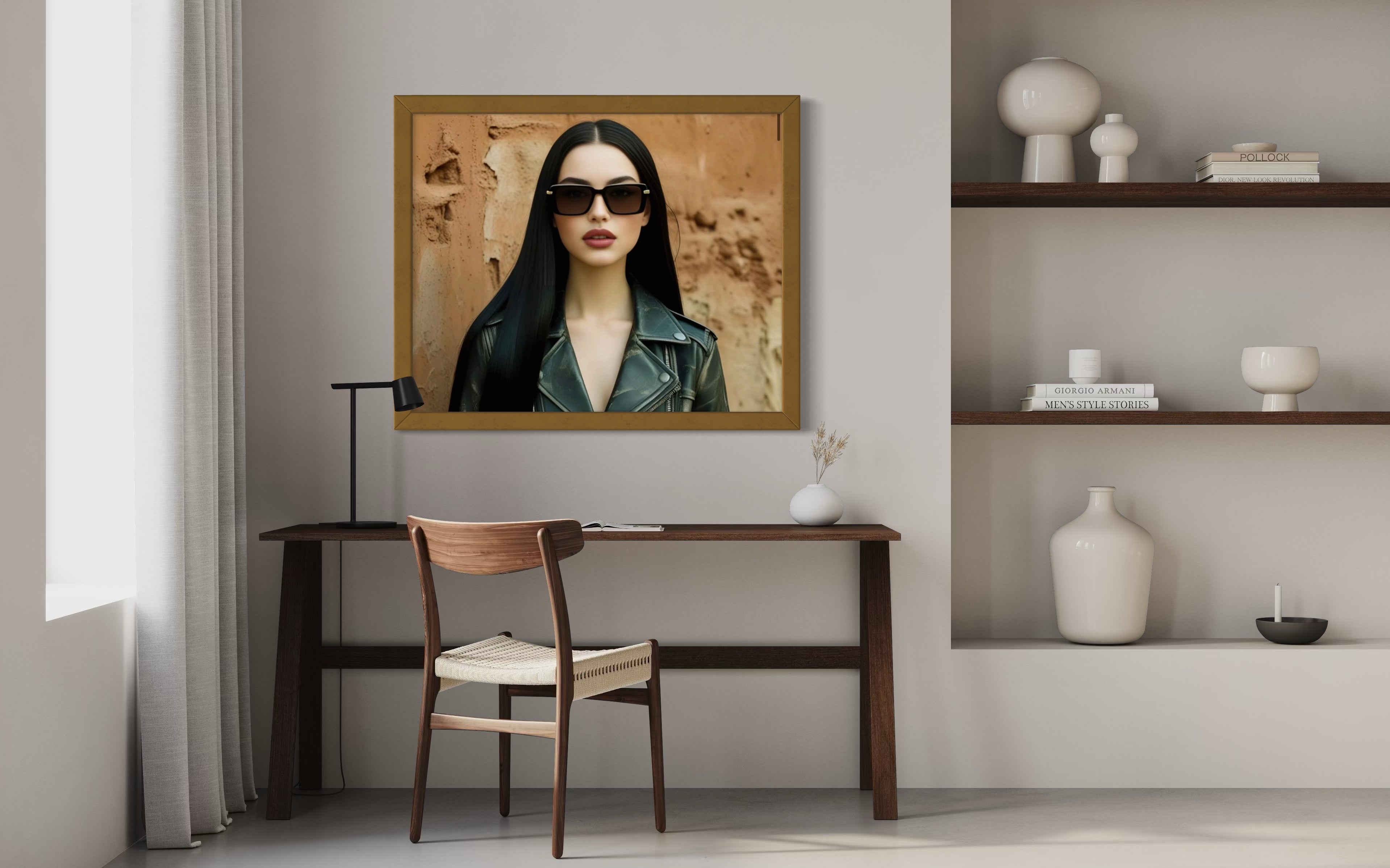 Leather Jacket Clay Wall - Black Hair