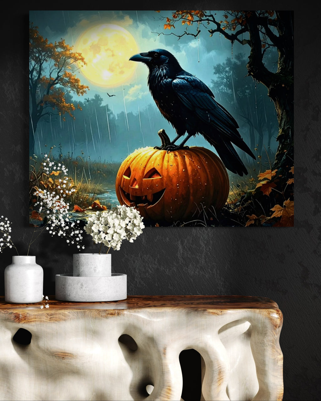 Crow on Jack O Lantern