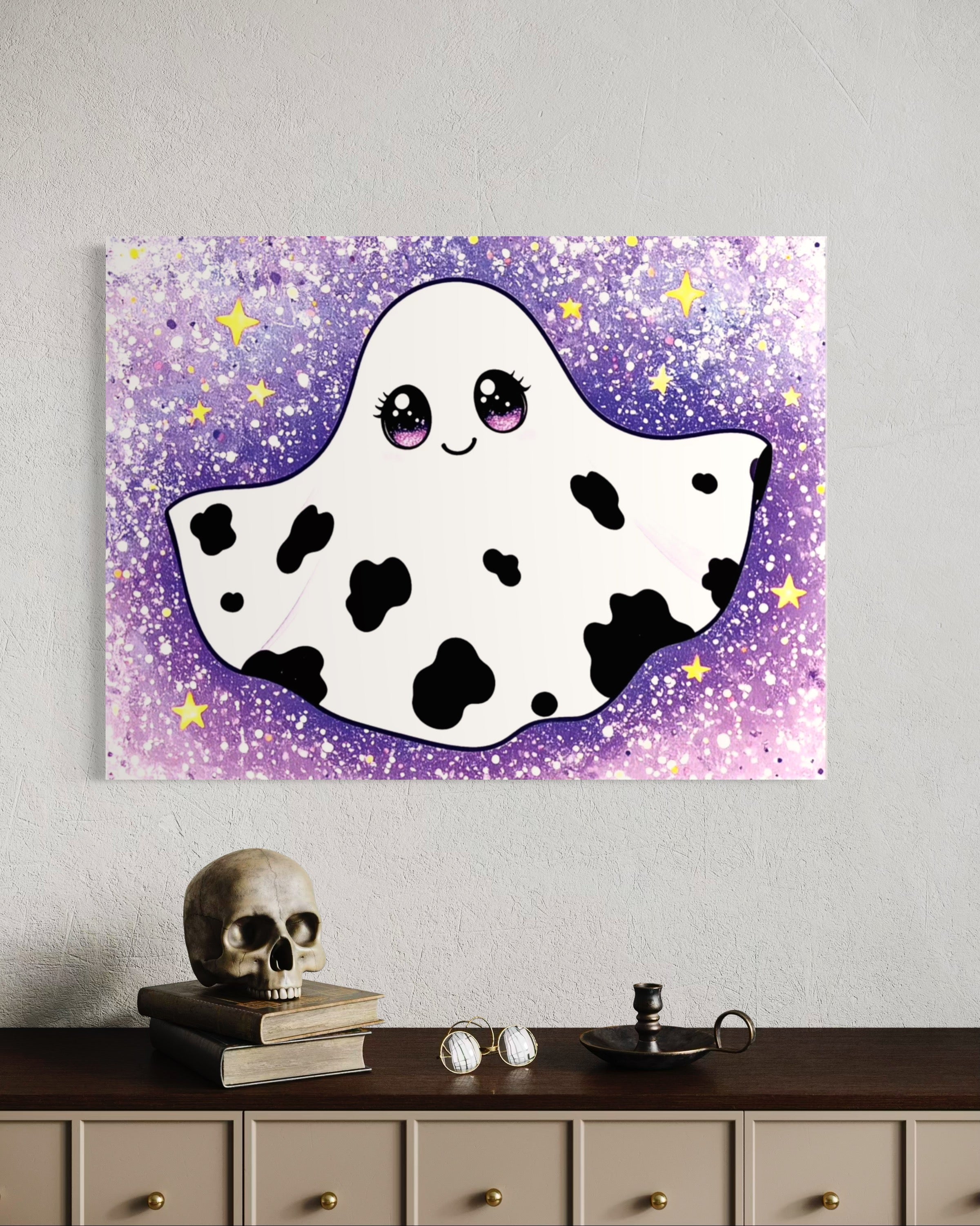Cow Print Ghost Girl Cutie on Glitter