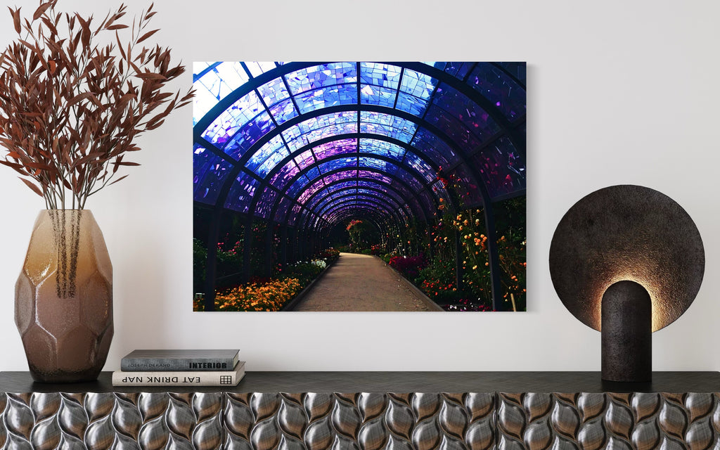 Fall Botanical Garden with Mosaic Stain Glass Ceiling Museum Print