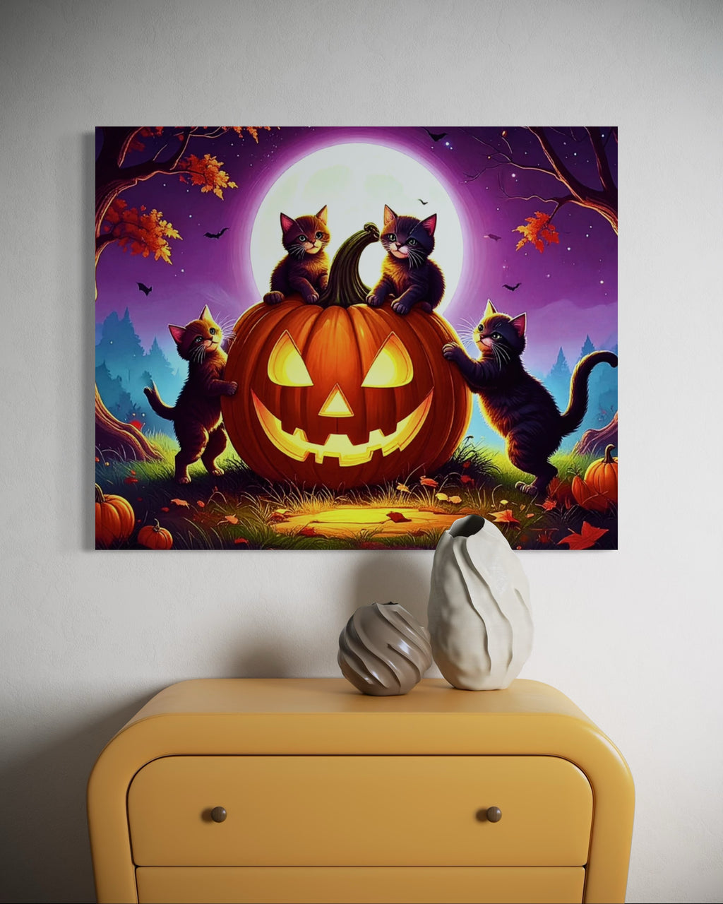 Cats on a Jack O Lantern