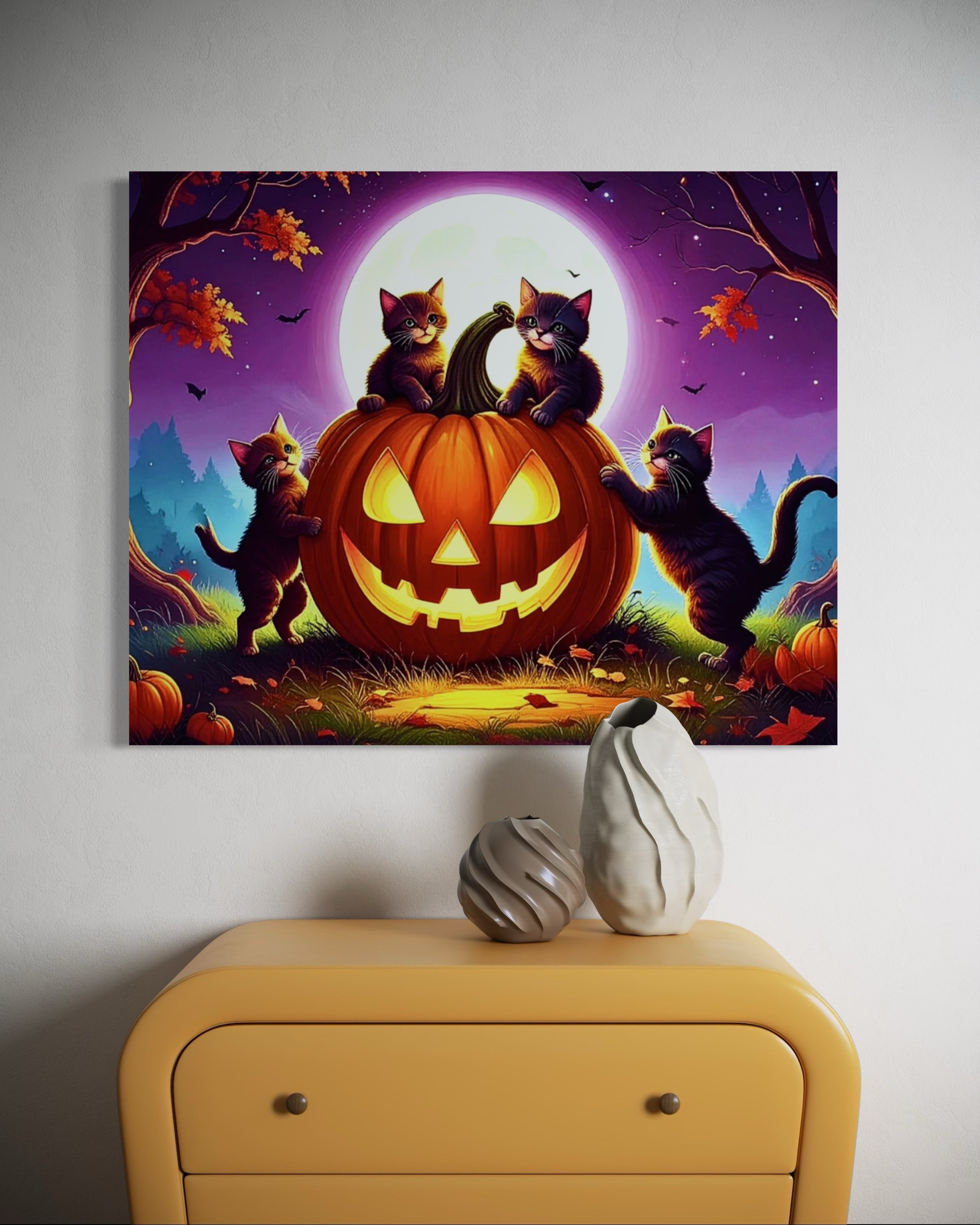 Cats on a Jack O Lantern