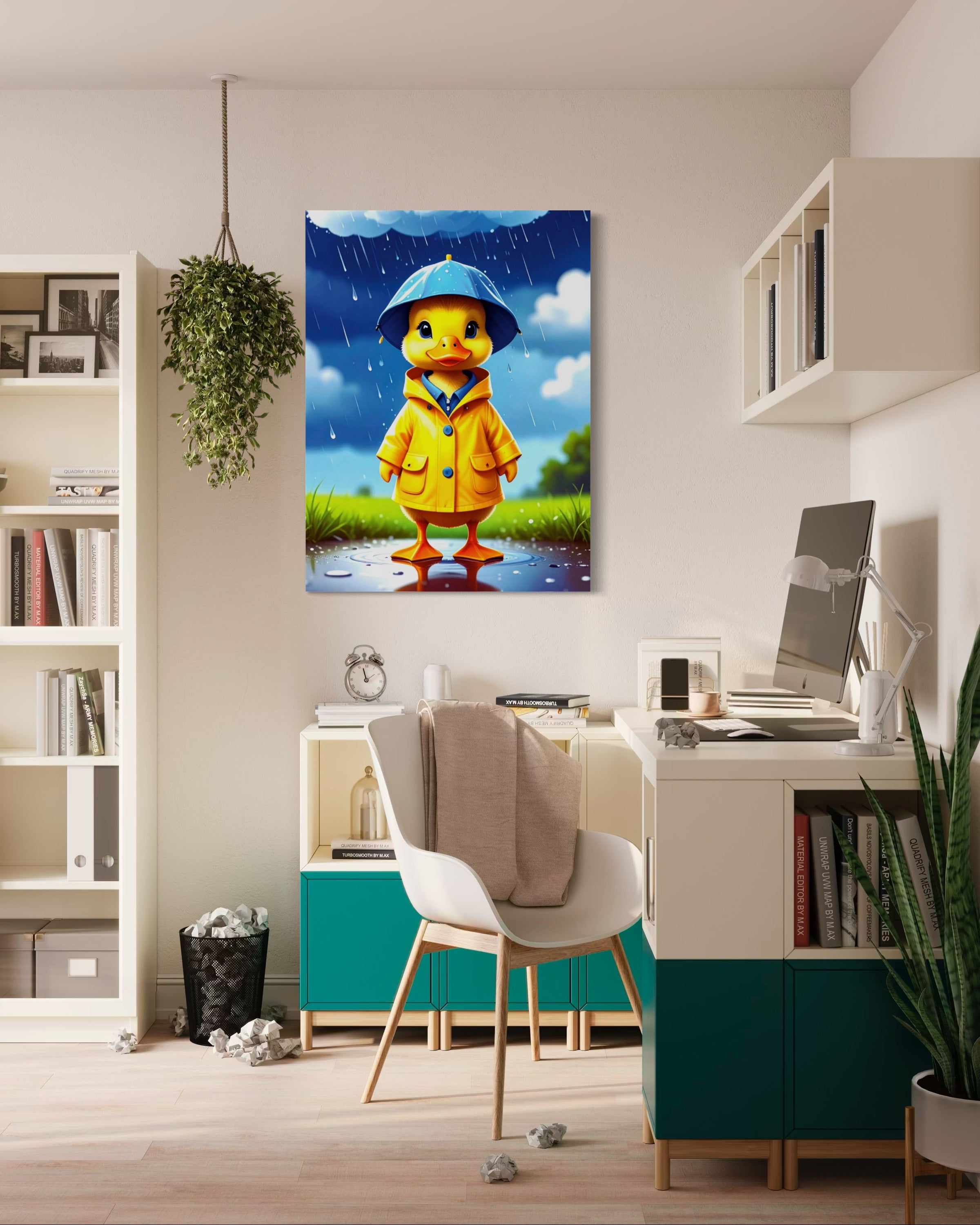 Happy Duckling in a Storm Museum Print