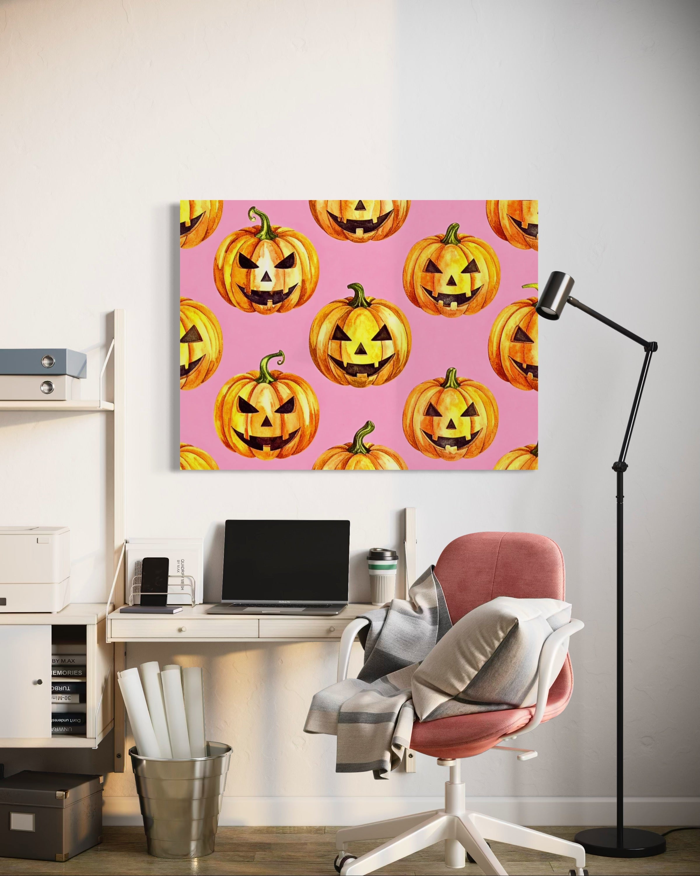 Jack O Lantern Pattern on Pink