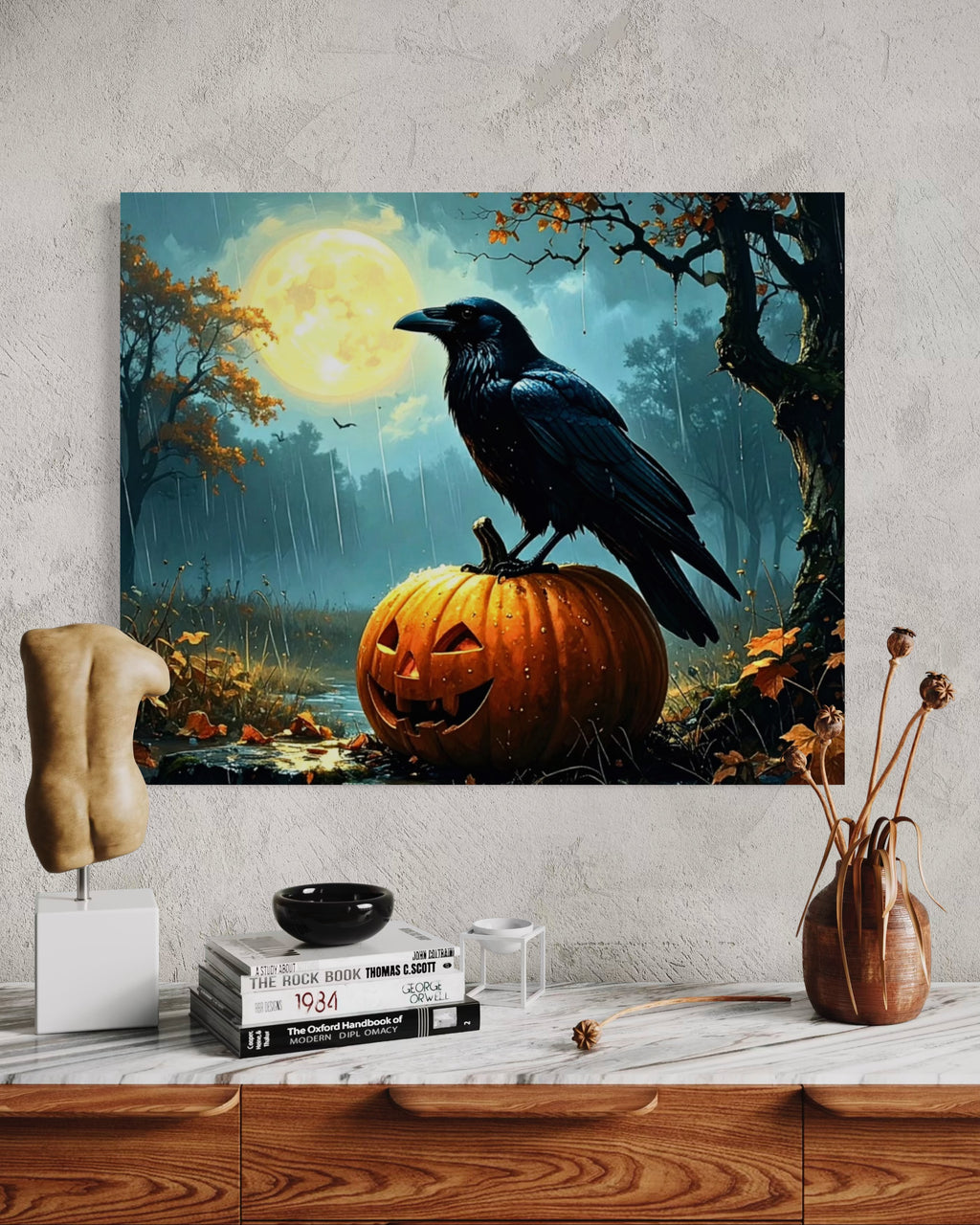 Crow on Jack O Lantern