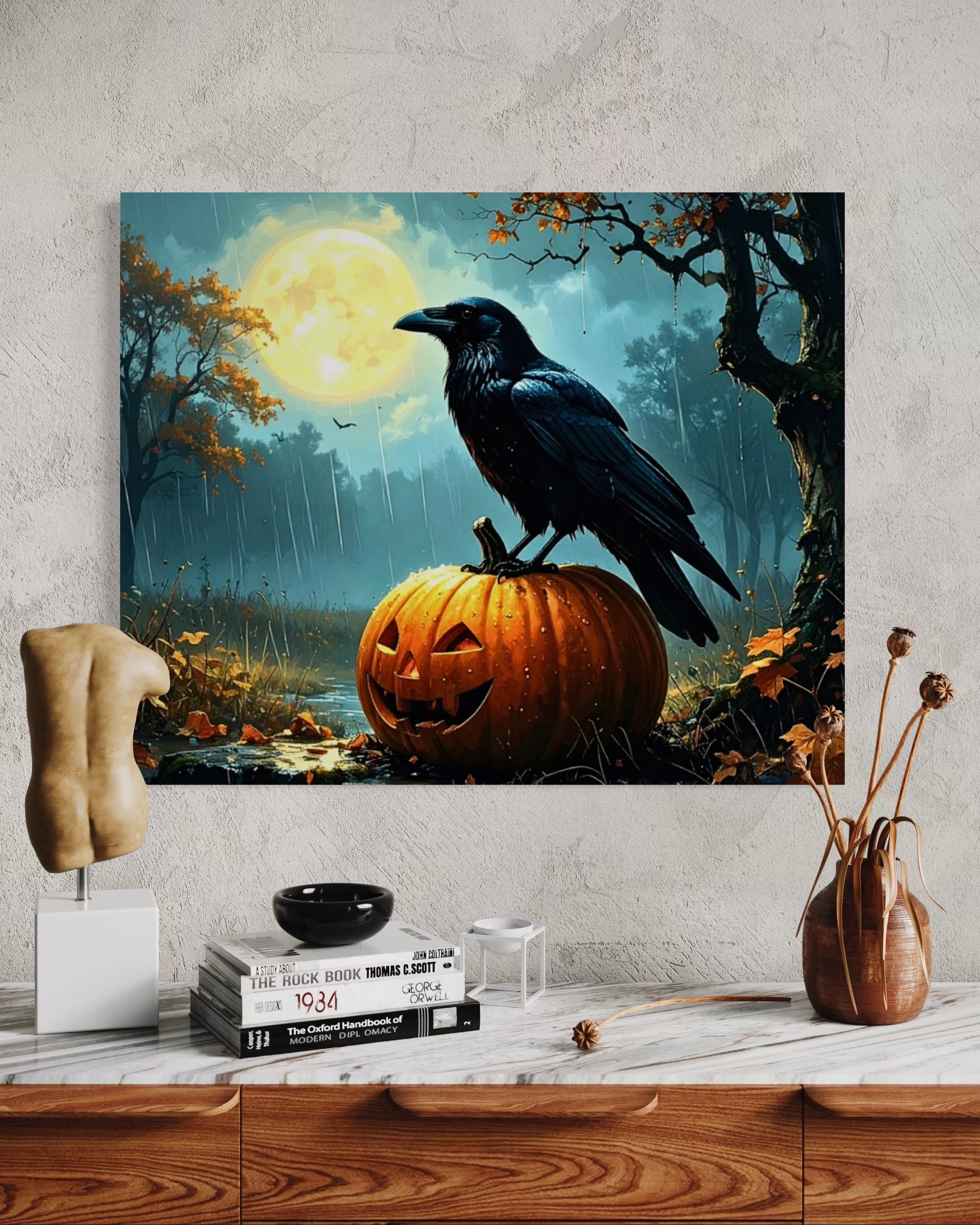 Crow on Jack O Lantern