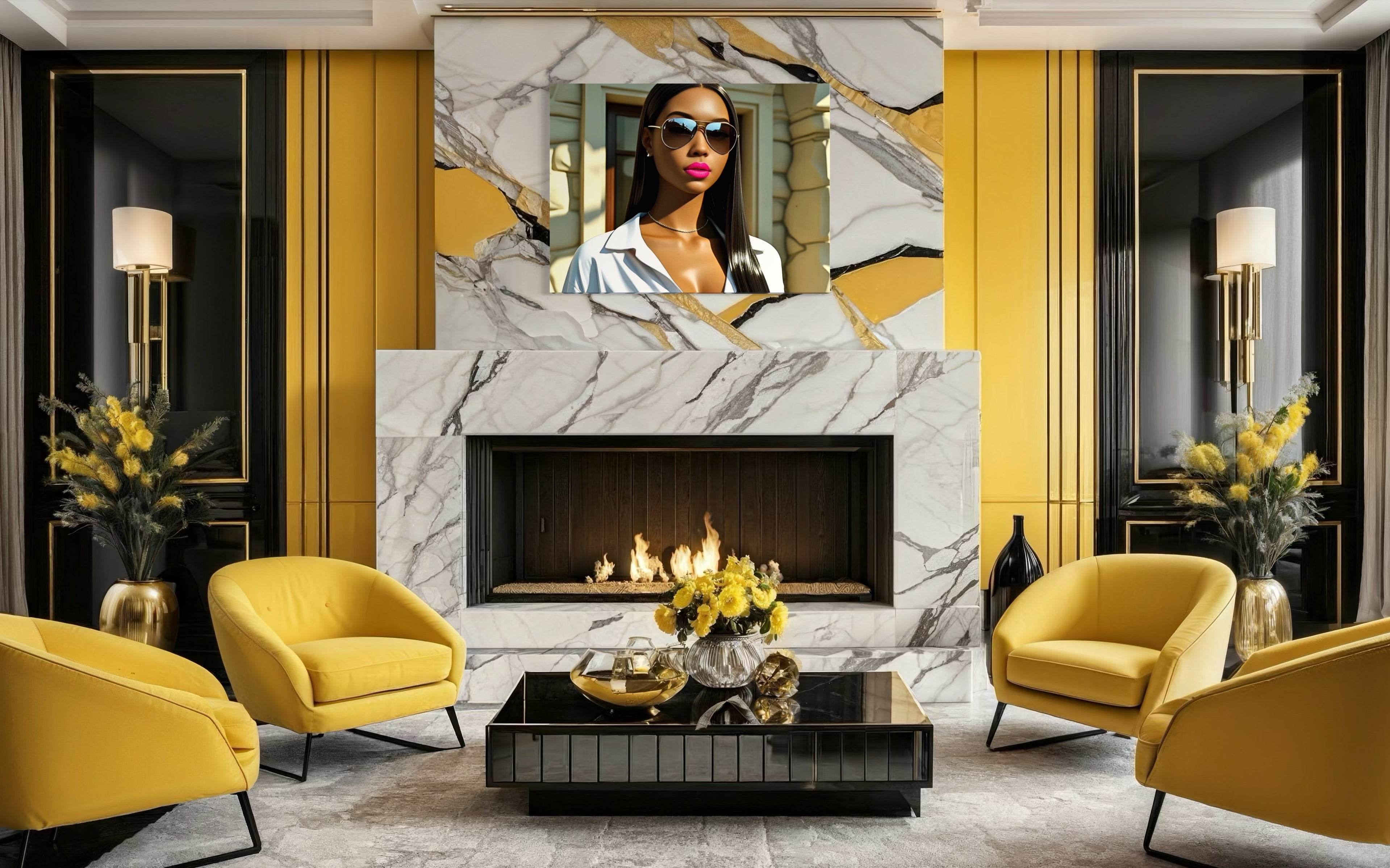 Sleek Queen with Hot Pink Lips Museum Print