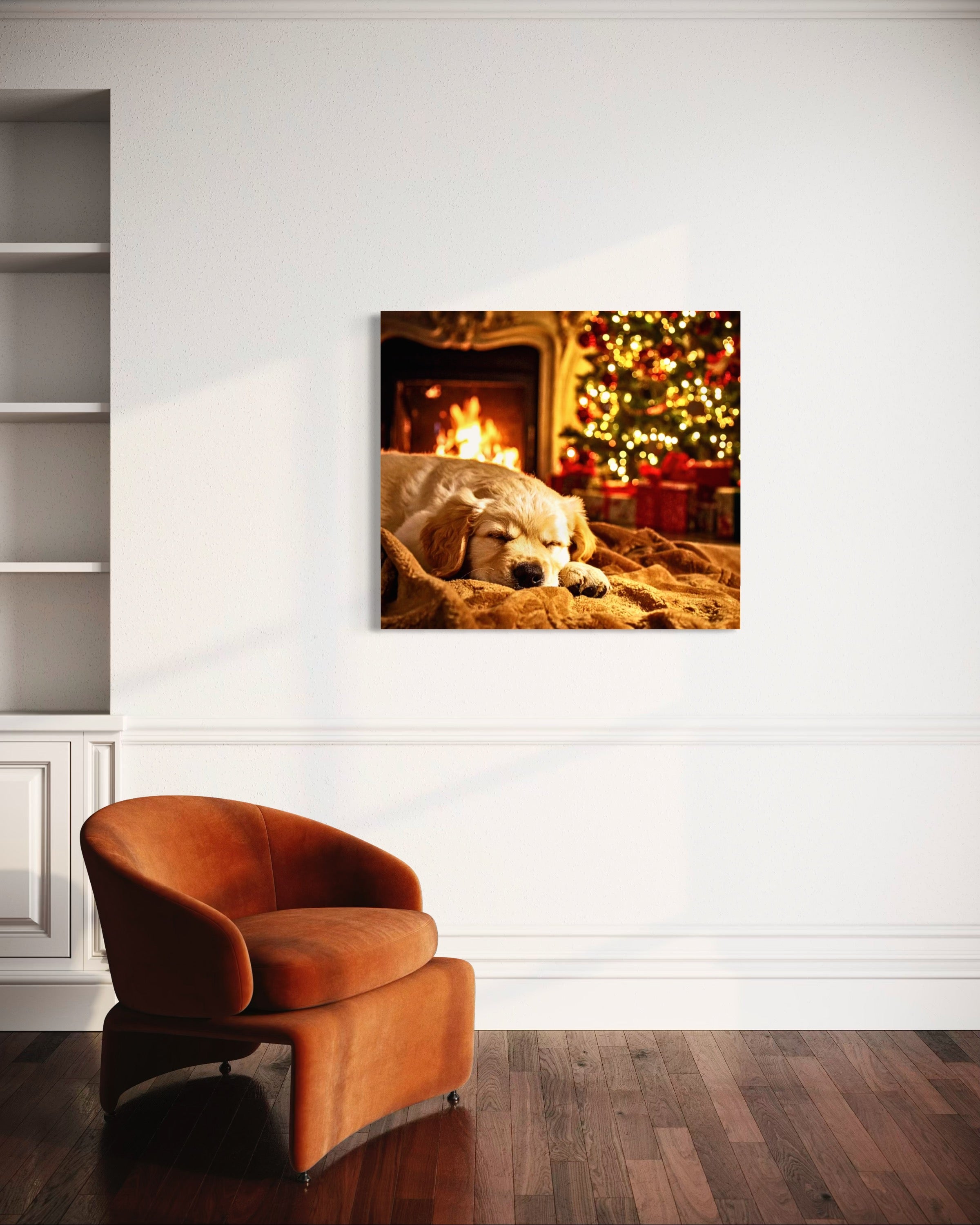 Magic Christmas Golden Retriever Puppy Dreams