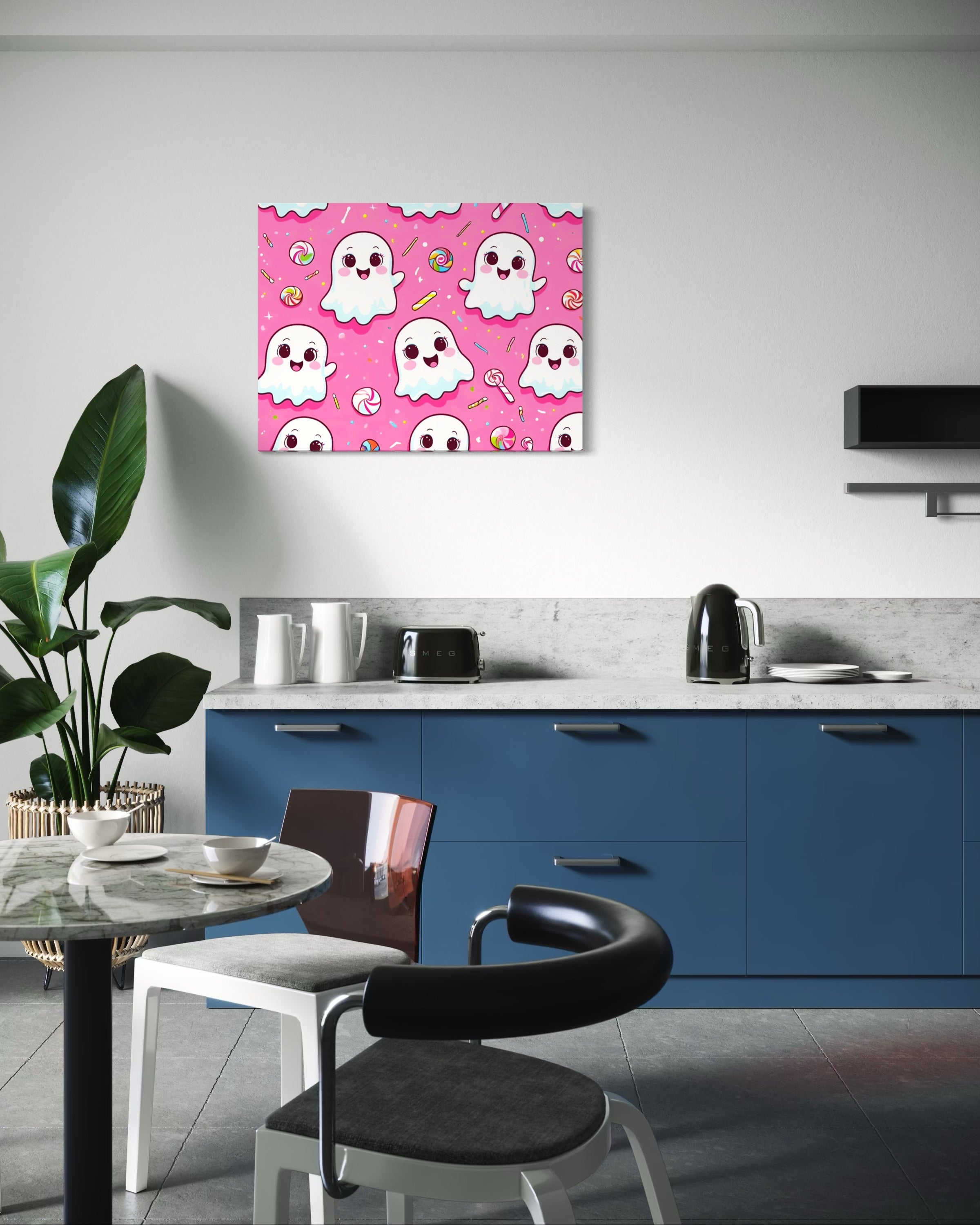 Ghost and Candy Pattern on Pink