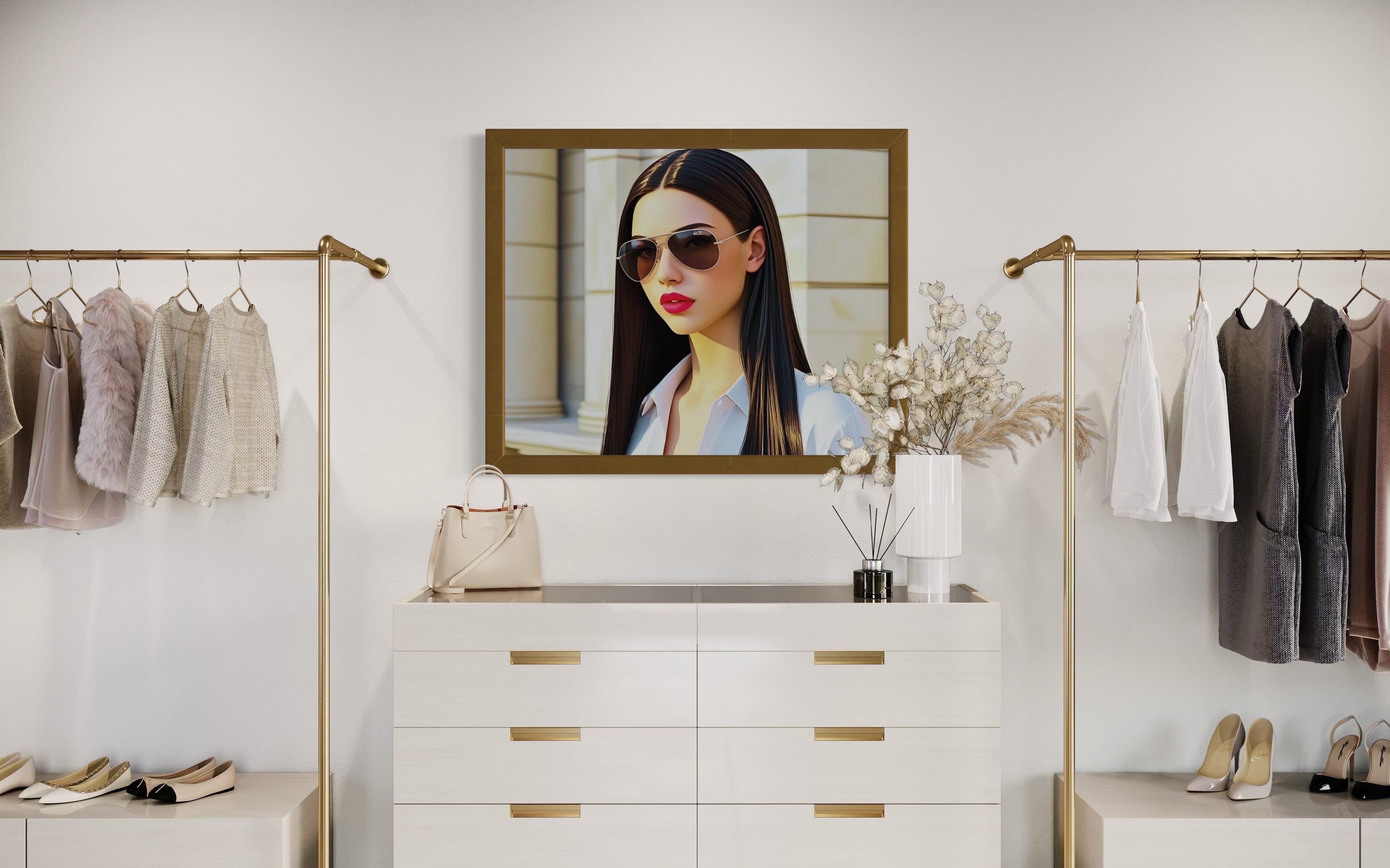 Business Babe with Sunglasses Museum Print