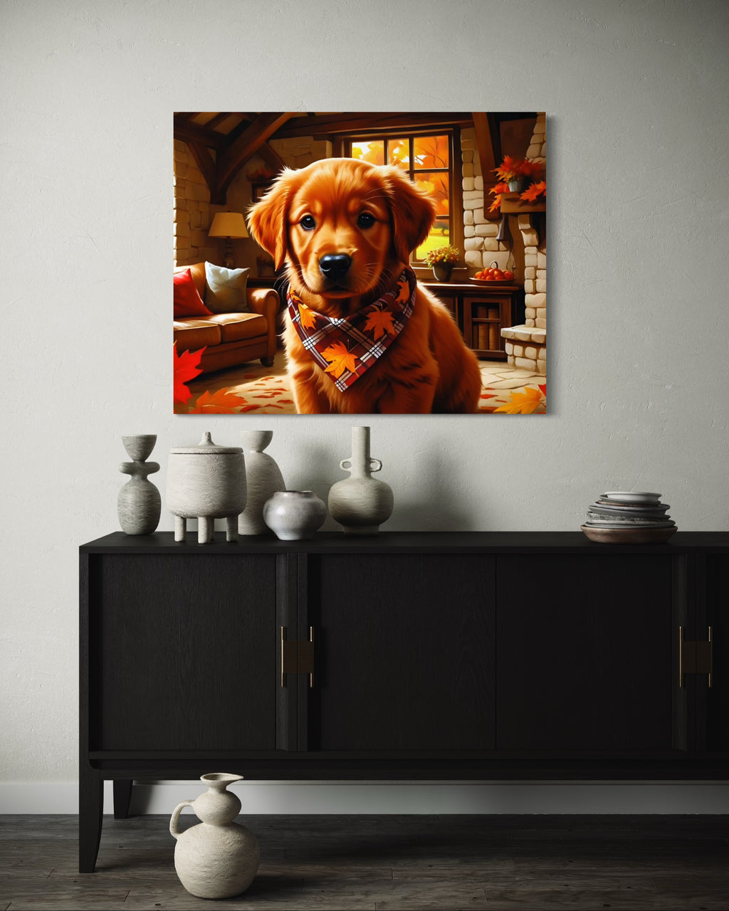 Autumn Red Golden Retriever Puppy