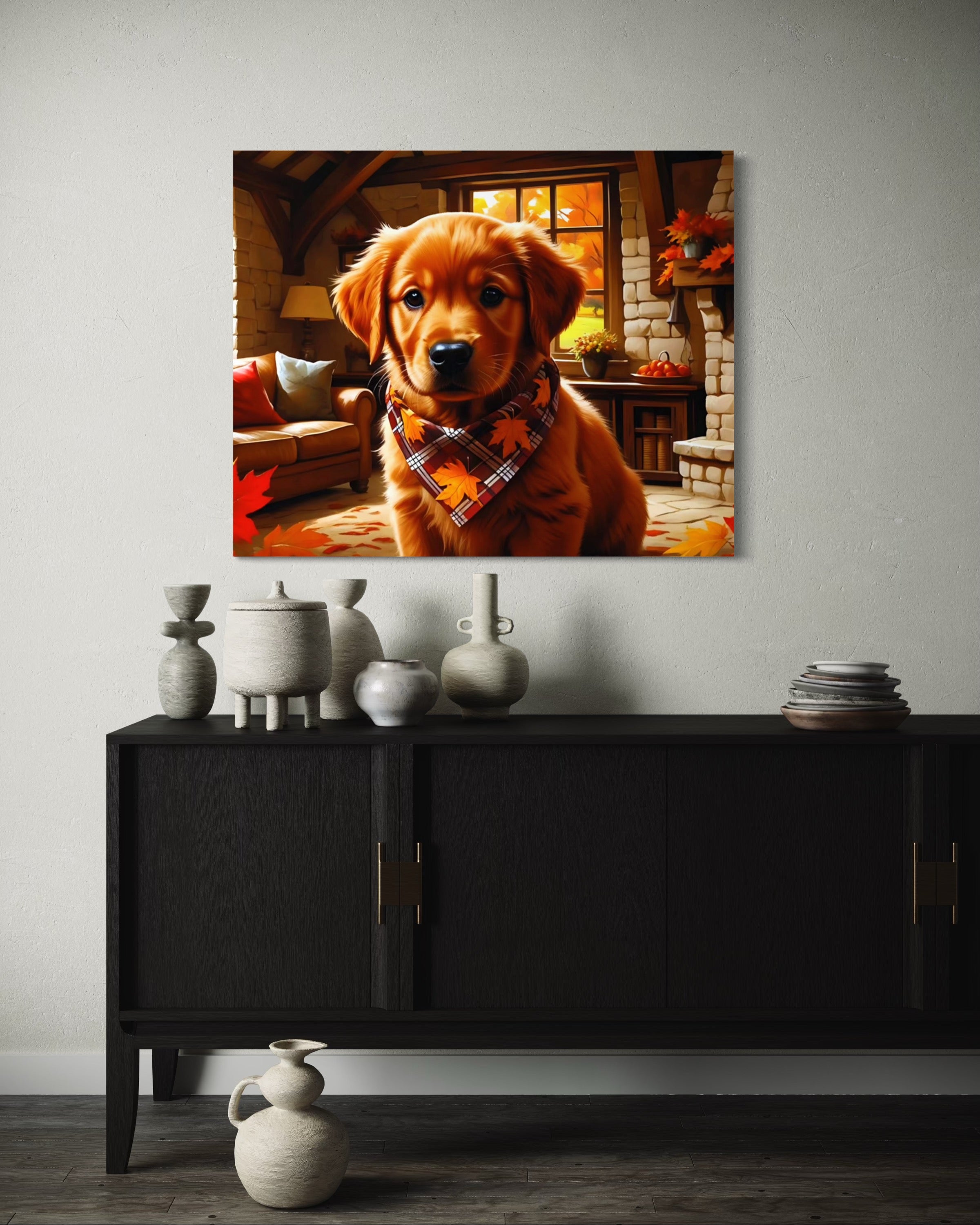 Autumn Red Golden Retriever Puppy