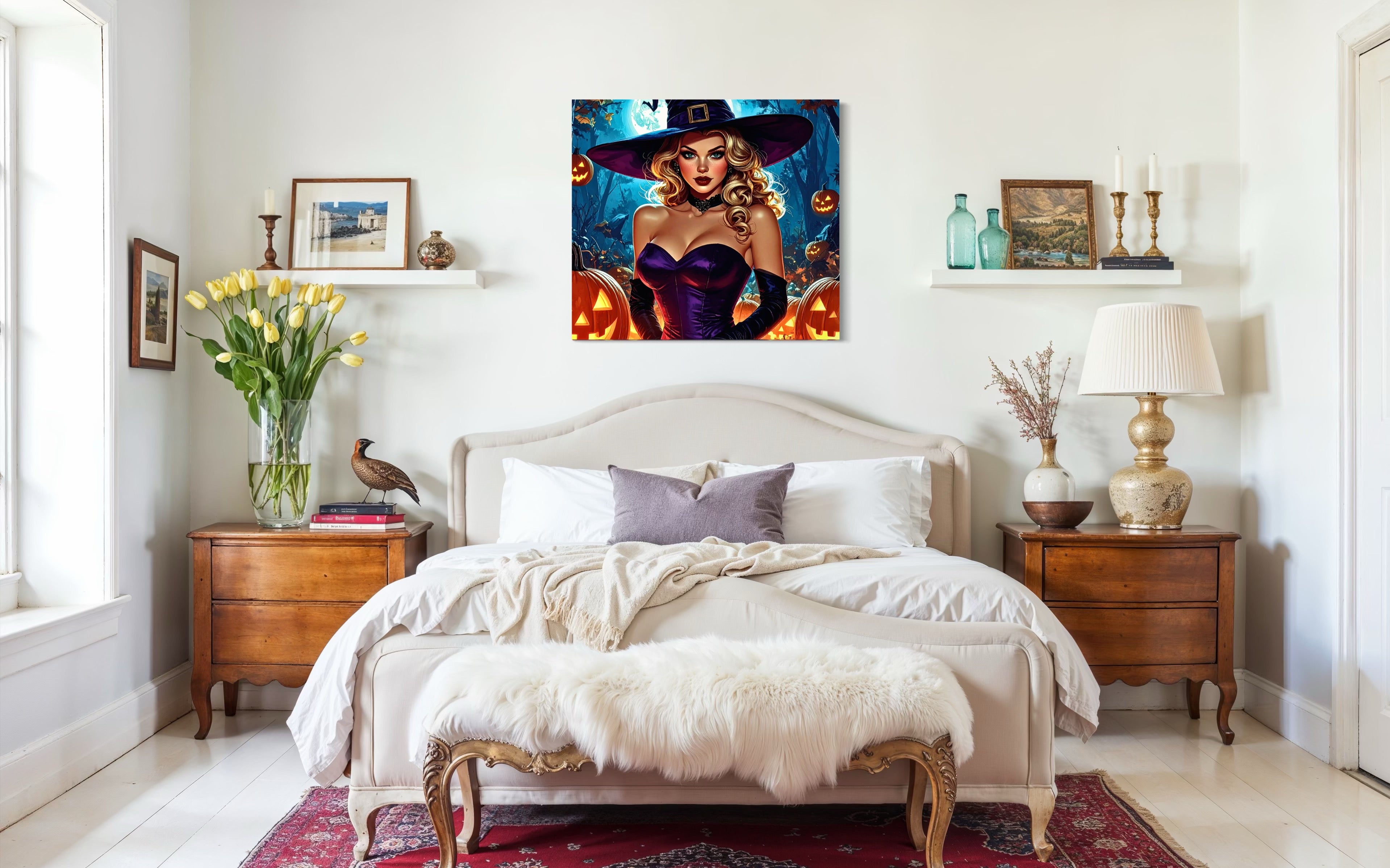 Halloween Blonde Witch Museum Print