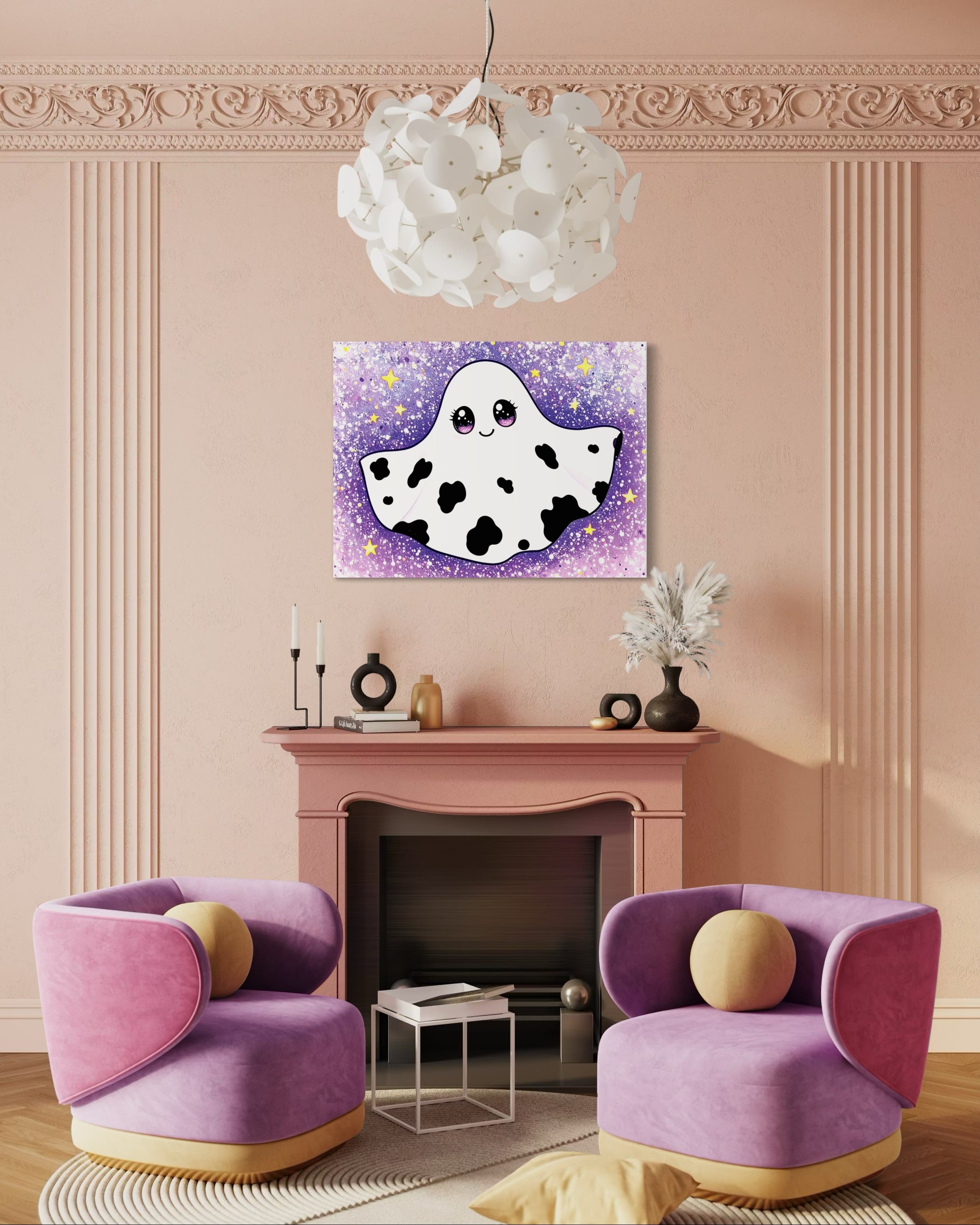 Cow Print Ghost Girl Cutie on Glitter