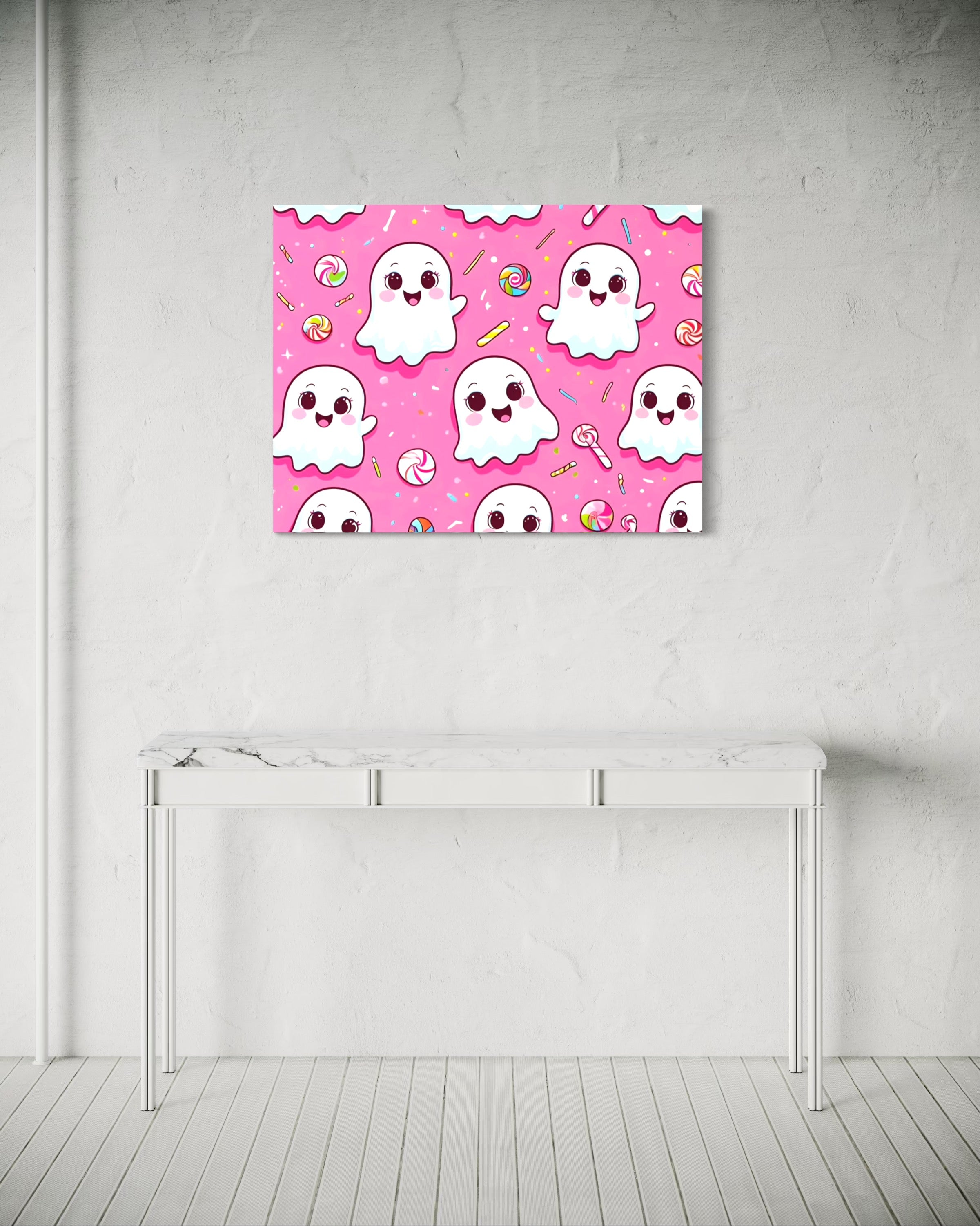 Ghost and Candy Pattern on Pink