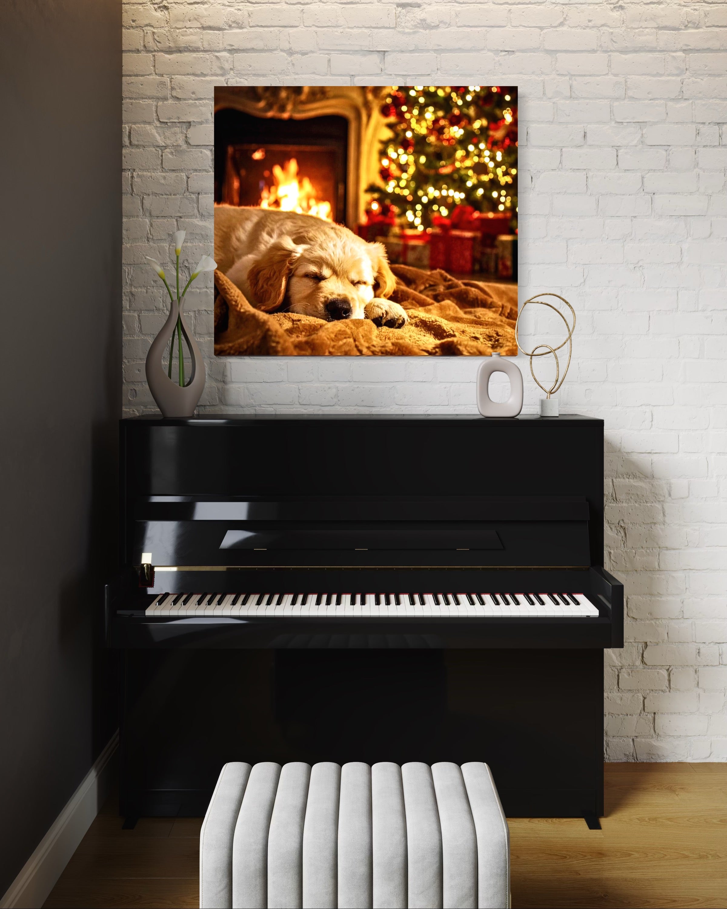 Magic Christmas Golden Retriever Puppy Dreams
