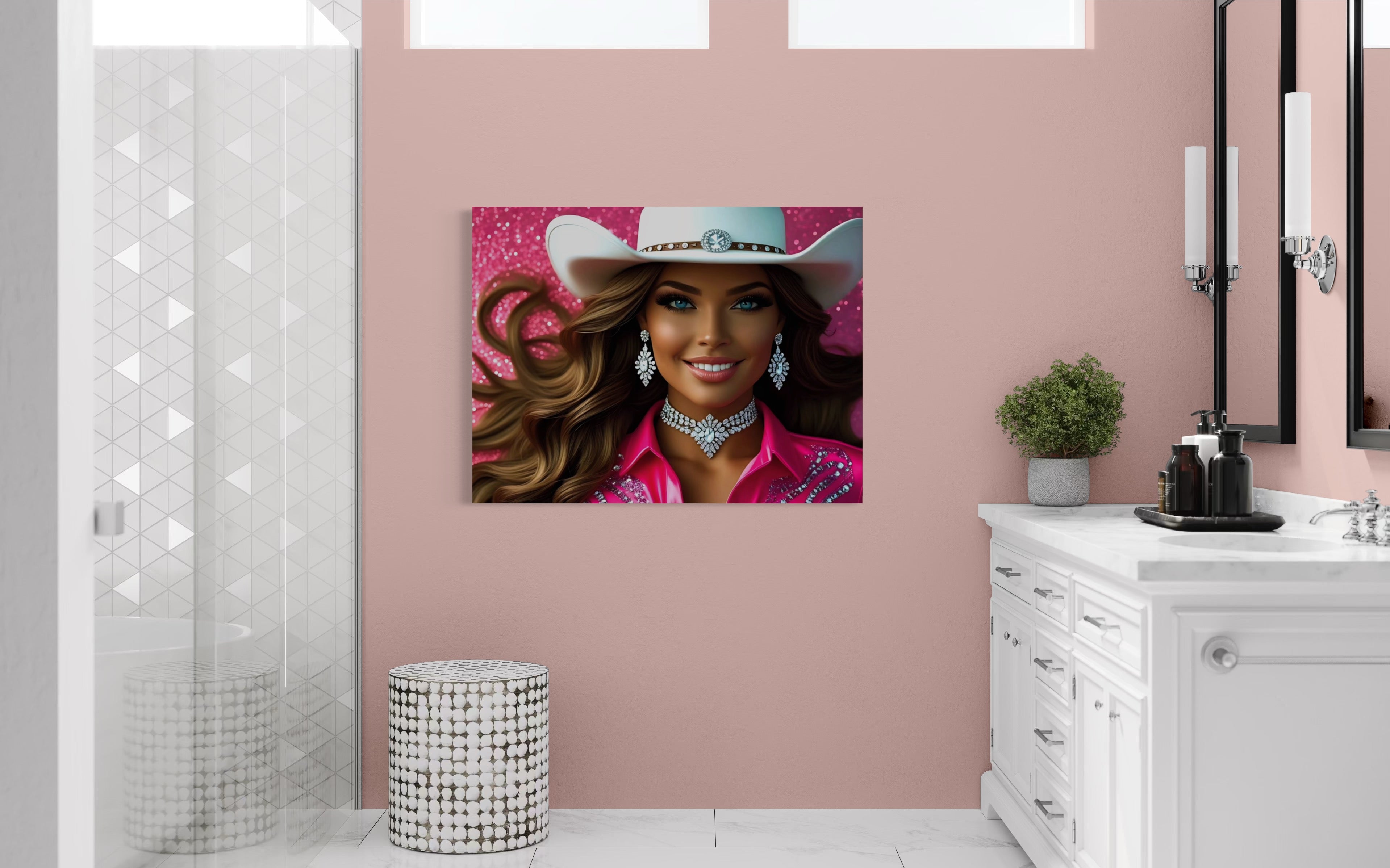 Cowgirl Princess - Brown Hair Museum Print