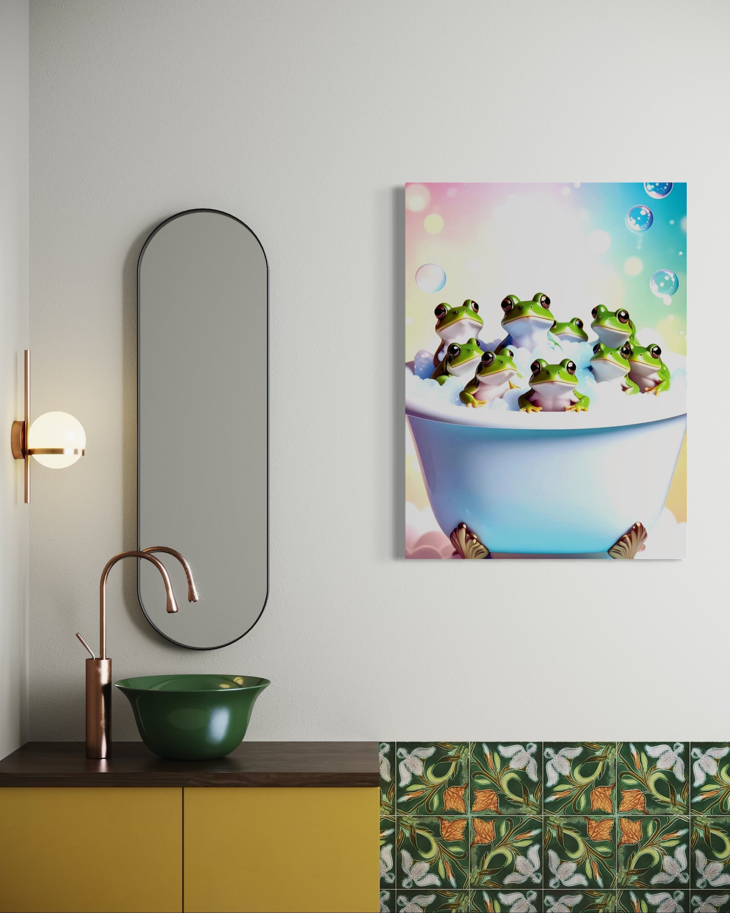 Froggy Bubble Bath Museum Print