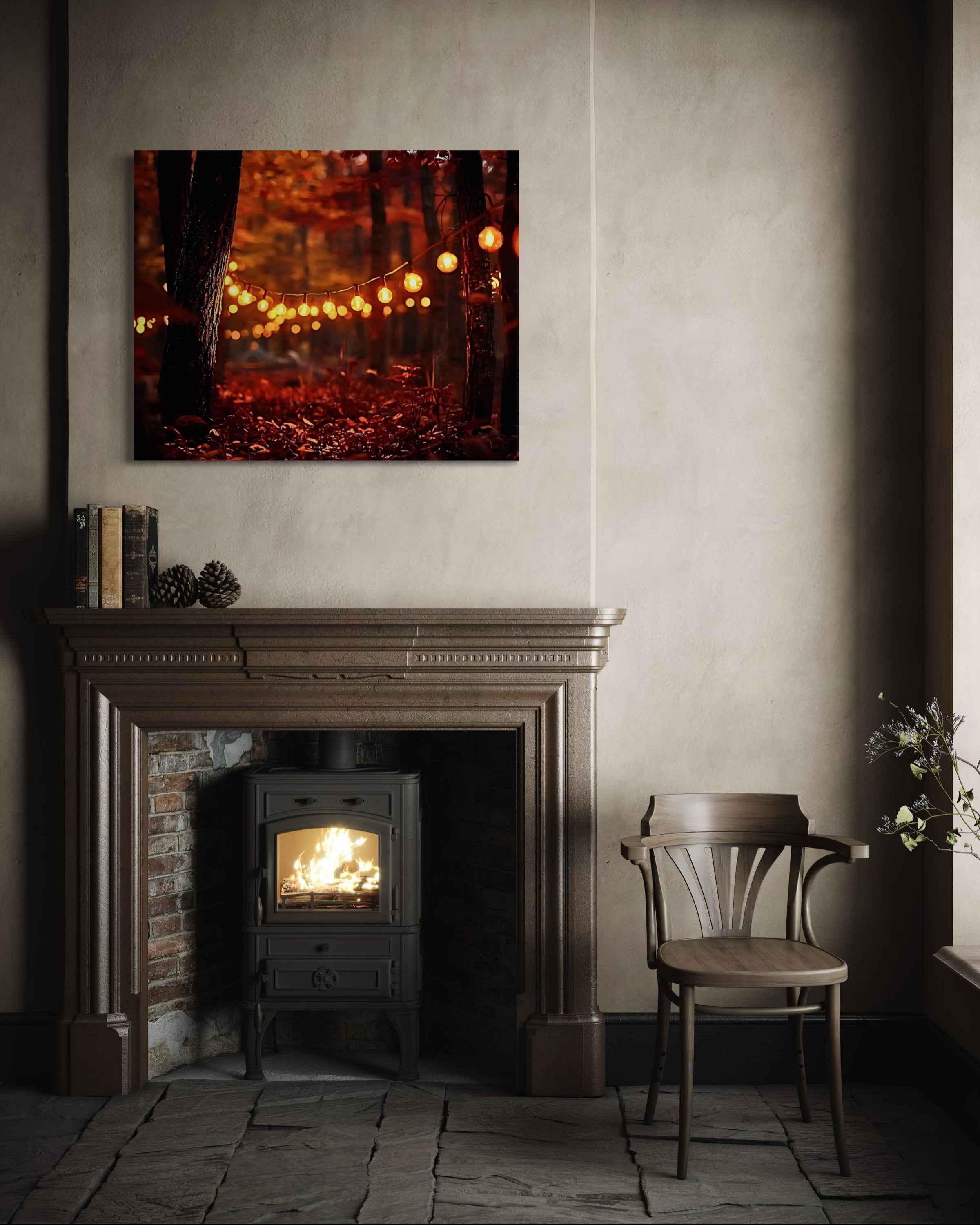 Lights in the Fall Forest Museum Print