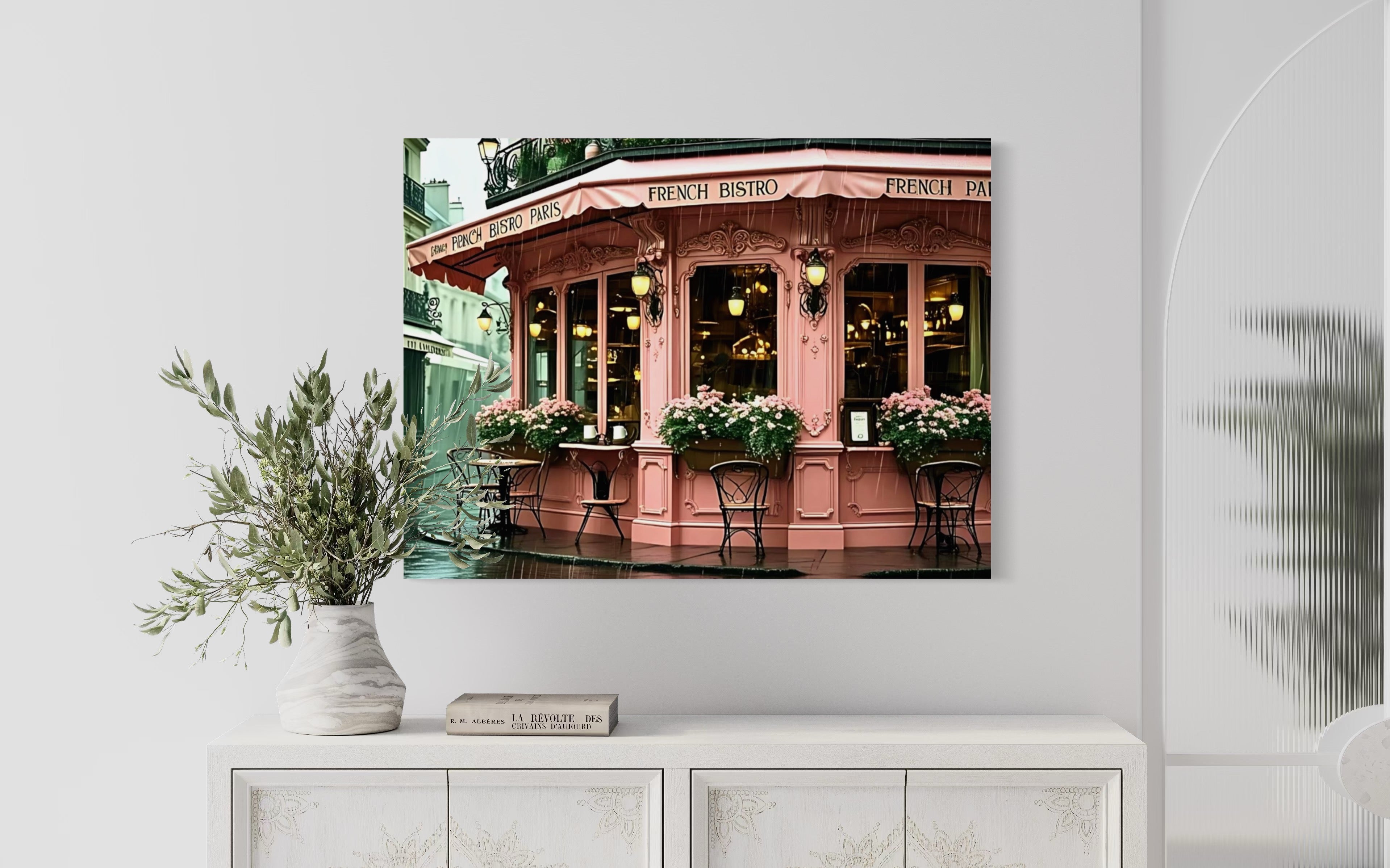 Pink Bistro in the Rain