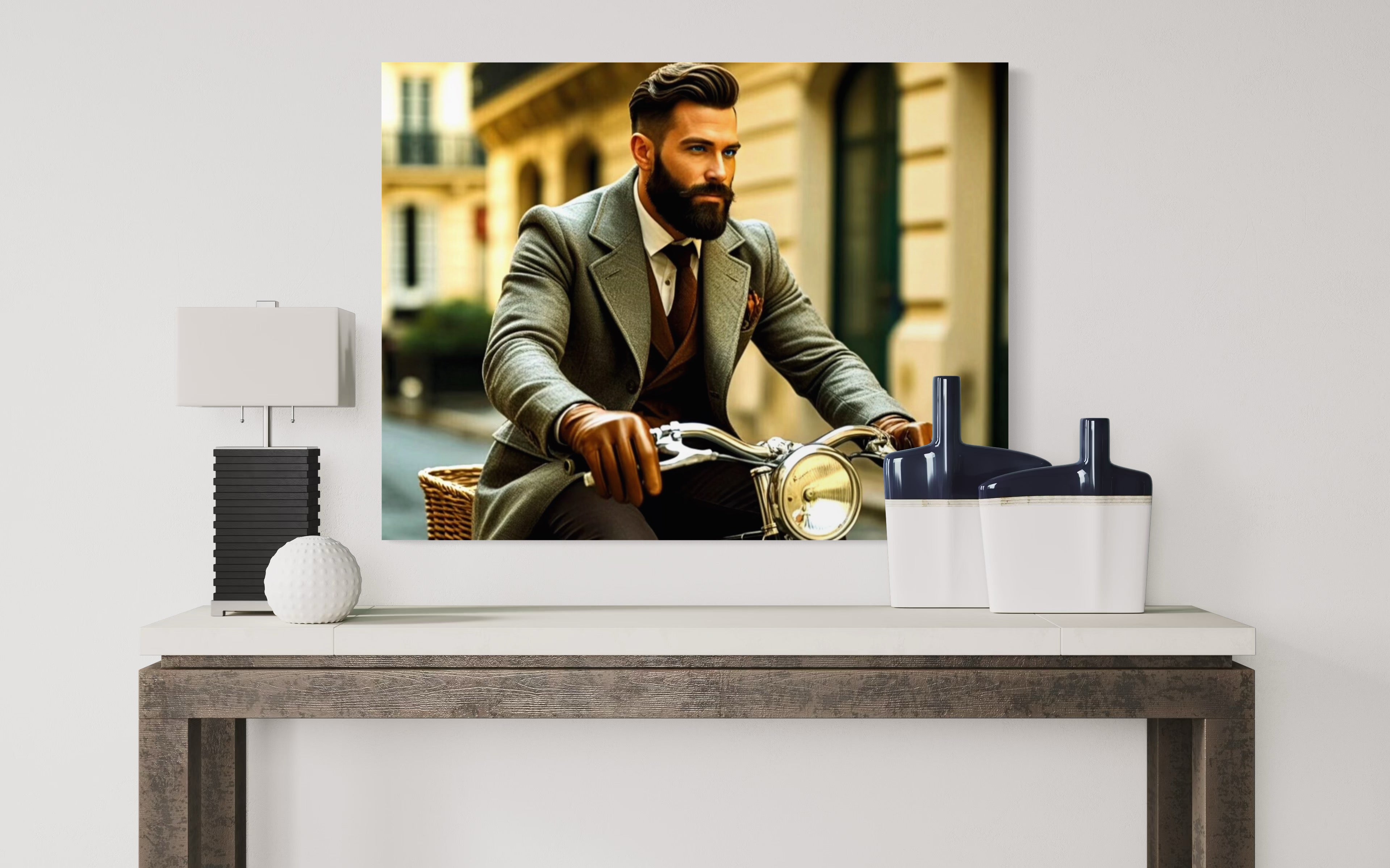 Men's Vintage Bike with Light Museum Print
