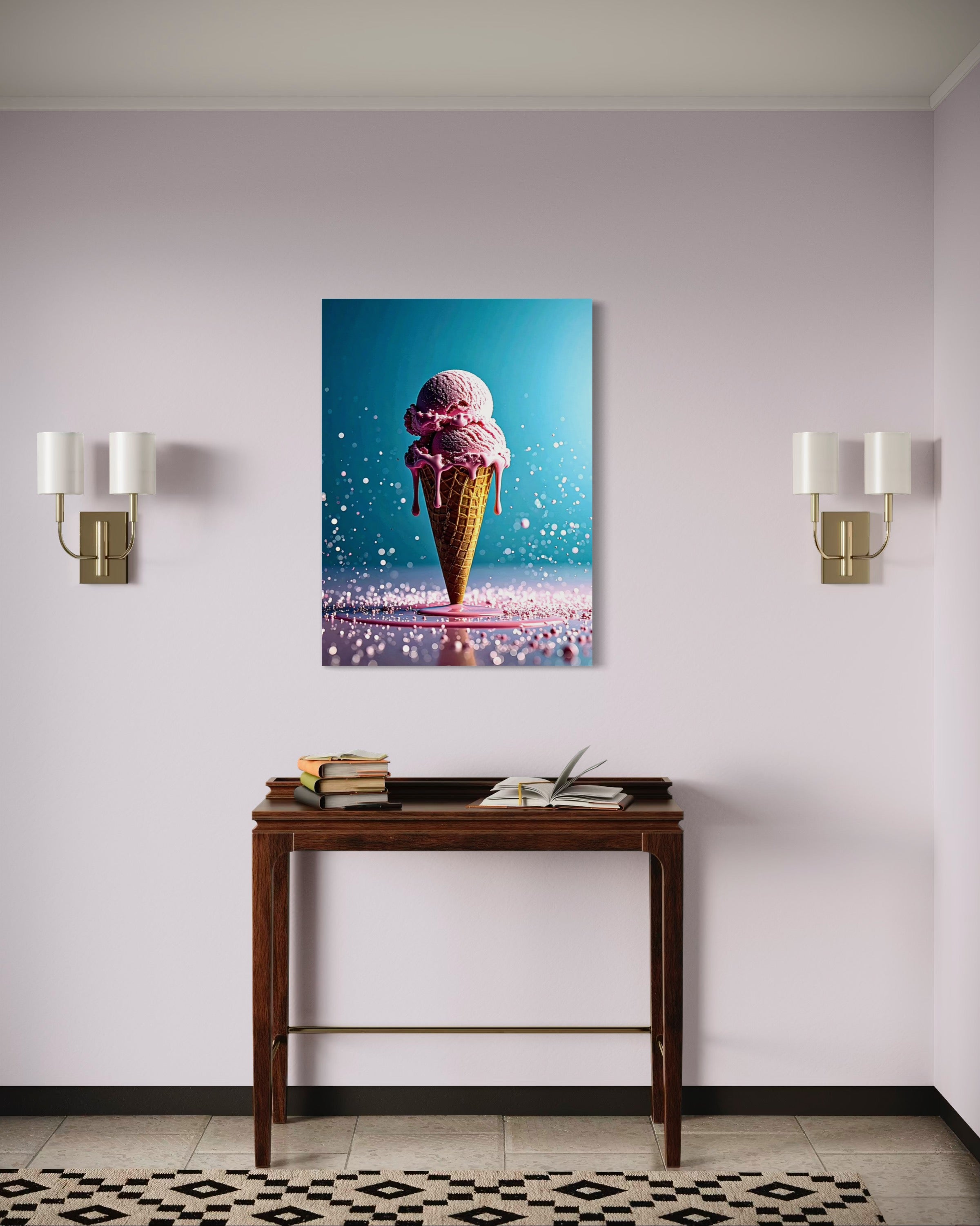 Strawberry Ice Cream Double Scoop Museum Print