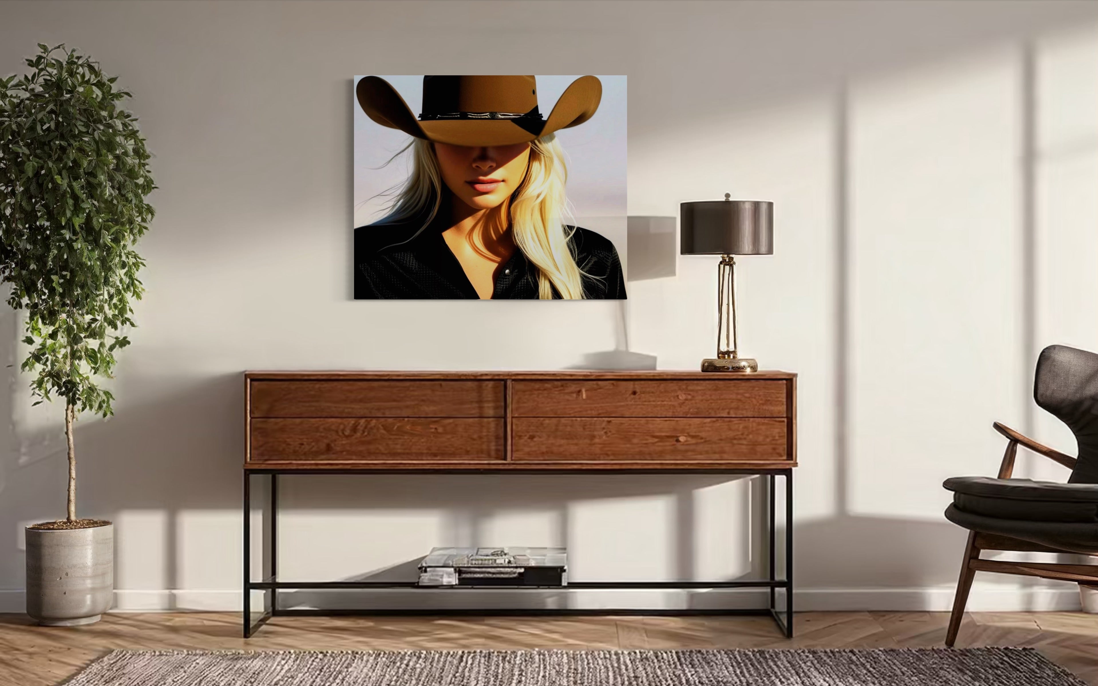 Blonde Cowgirl Museum Print