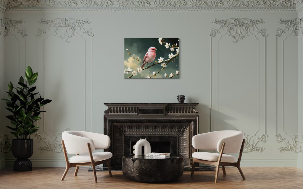 Bubblegum Bird with Blossoms Museum Print