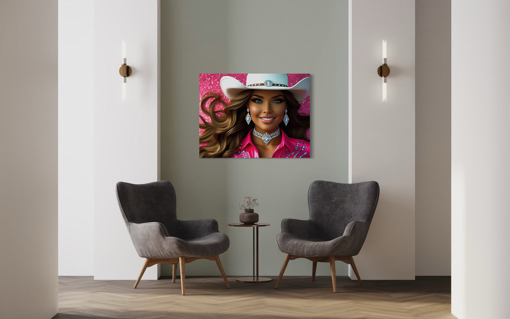 Cowgirl Princess - Brown Hair Museum Print