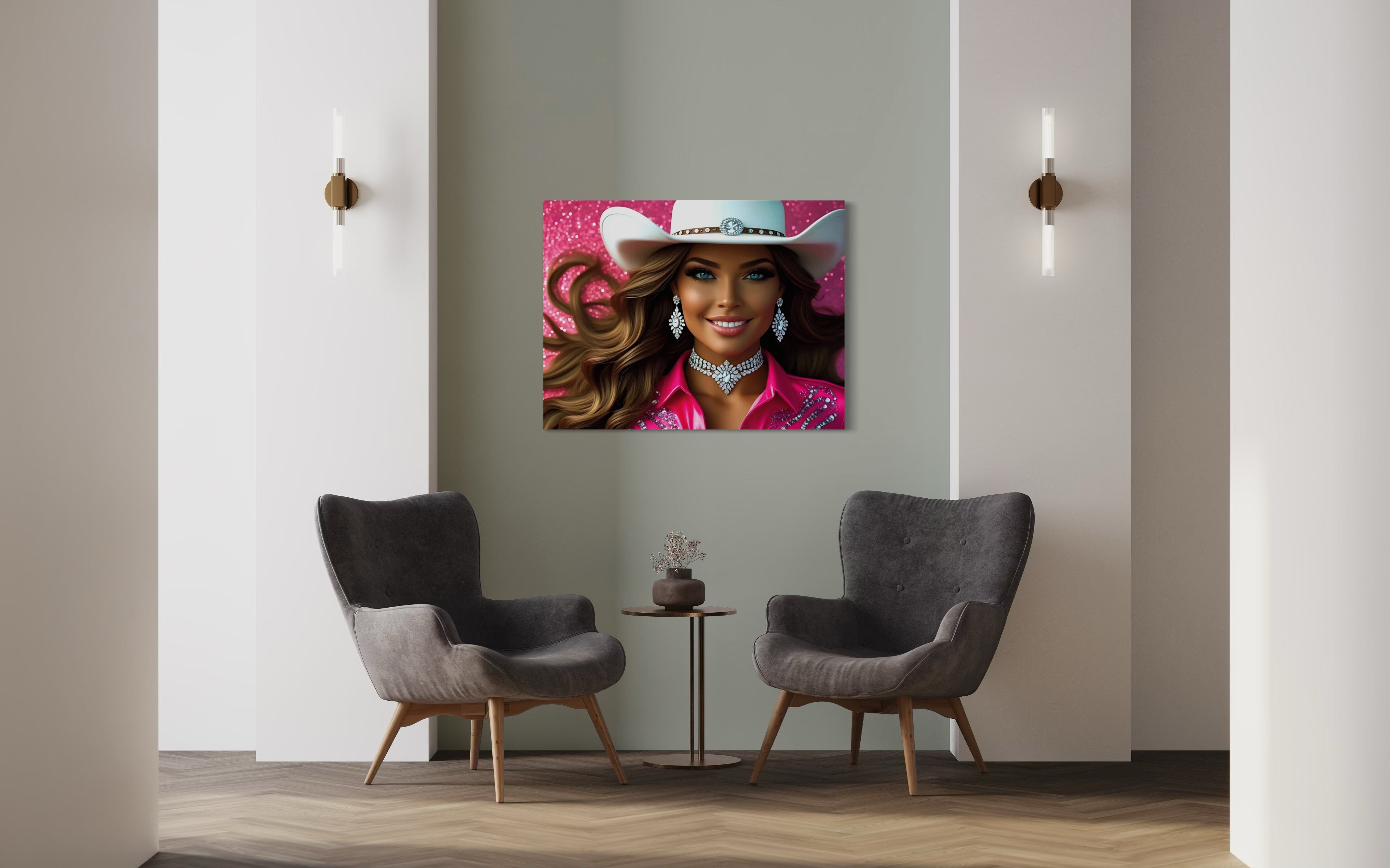 Cowgirl Princess - Brown Hair Museum Print