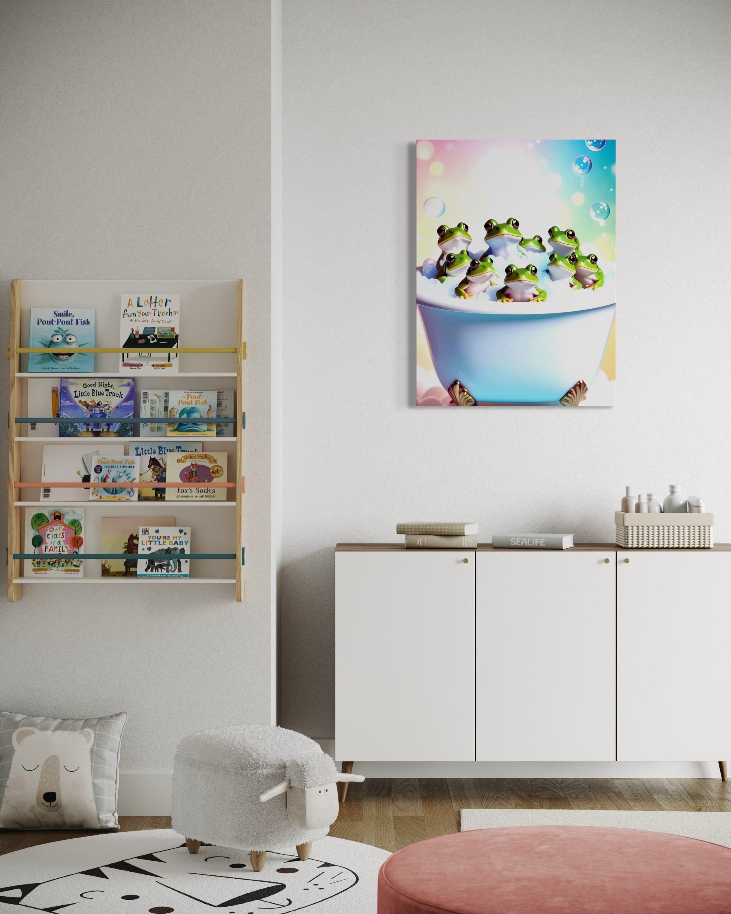 Froggy Bubble Bath Museum Print