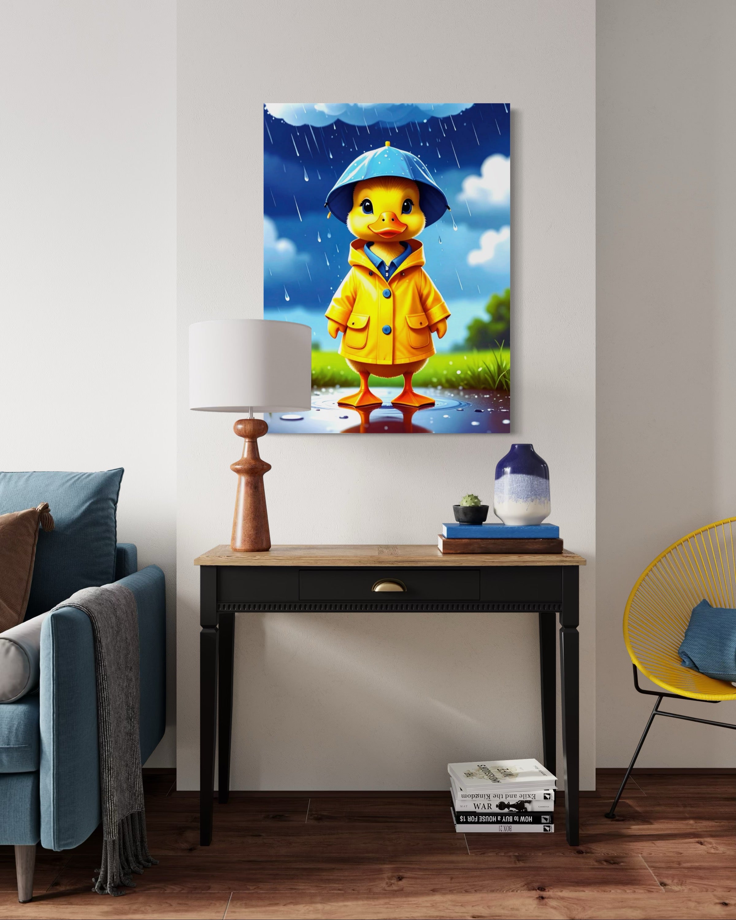 Happy Duckling in a Storm Museum Print