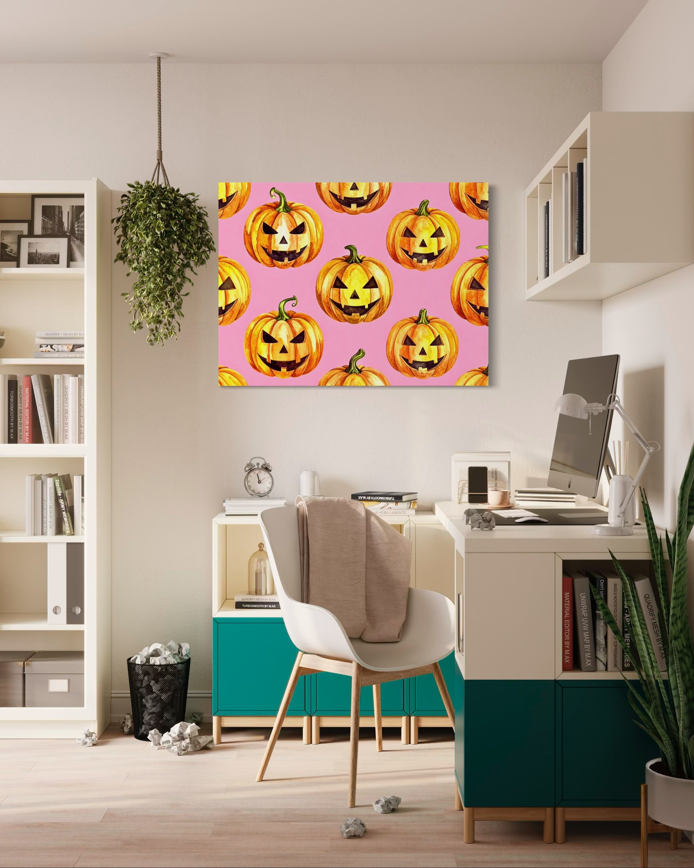 Jack O Lantern Pattern on Pink