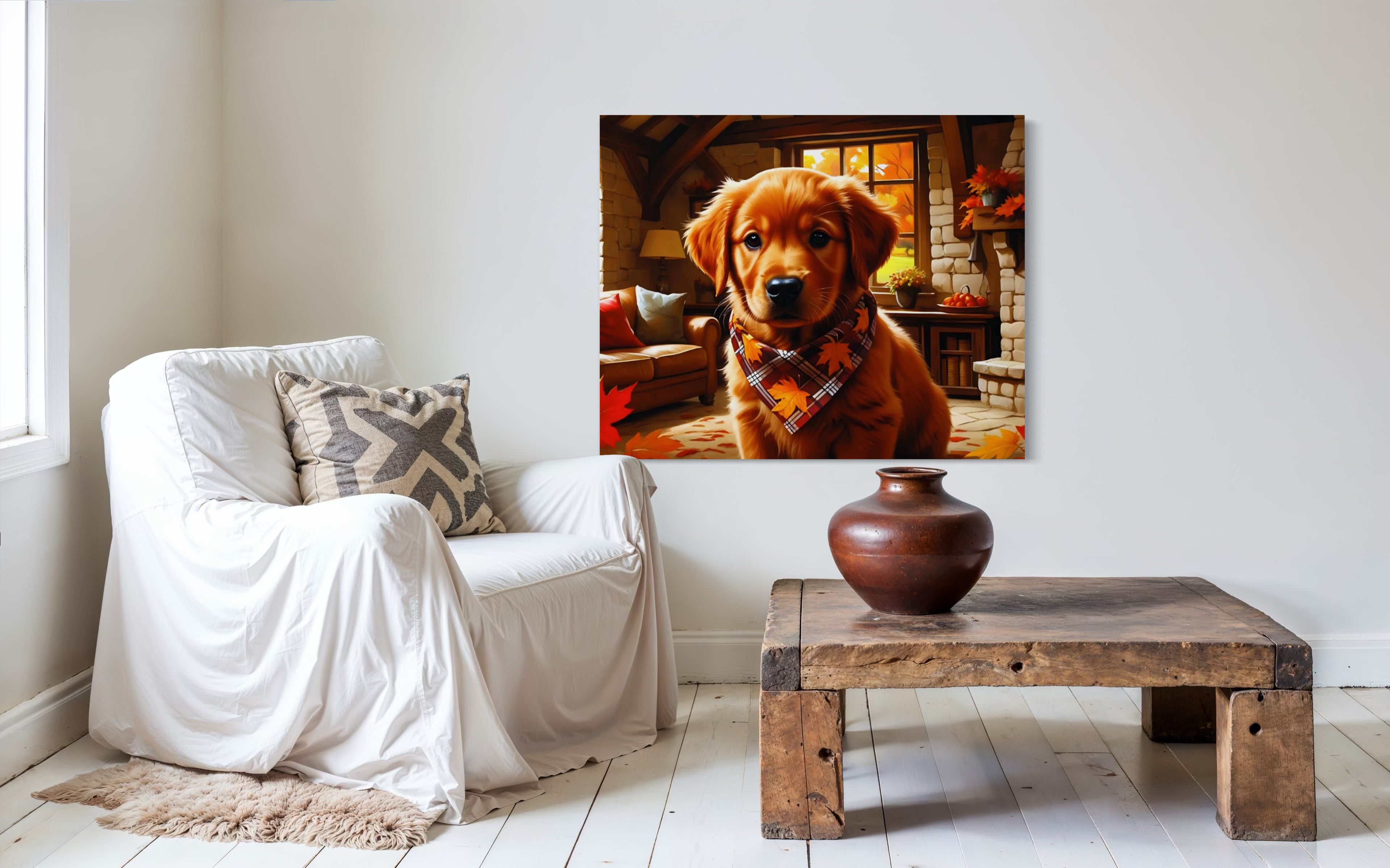 Autumn Red Golden Retriever Puppy