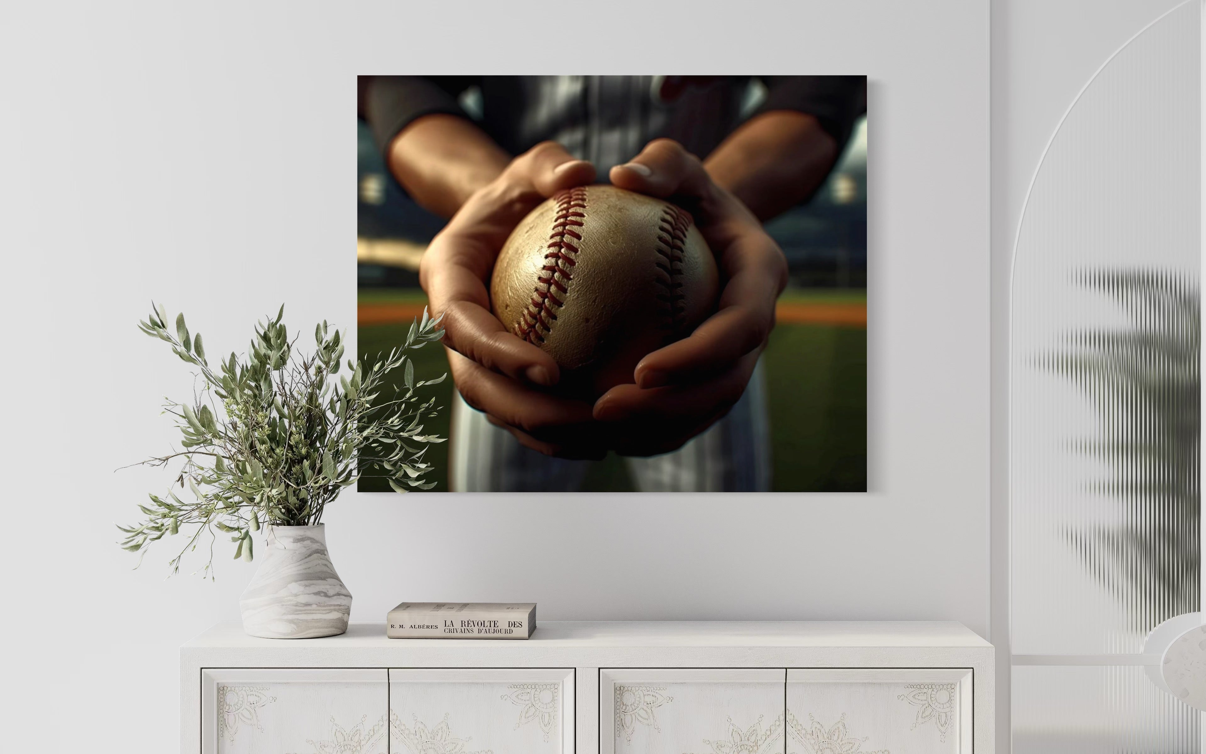 Baseball Player's Hands Museum Print