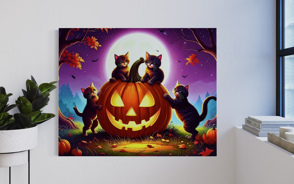 Cats on a Jack O Lantern