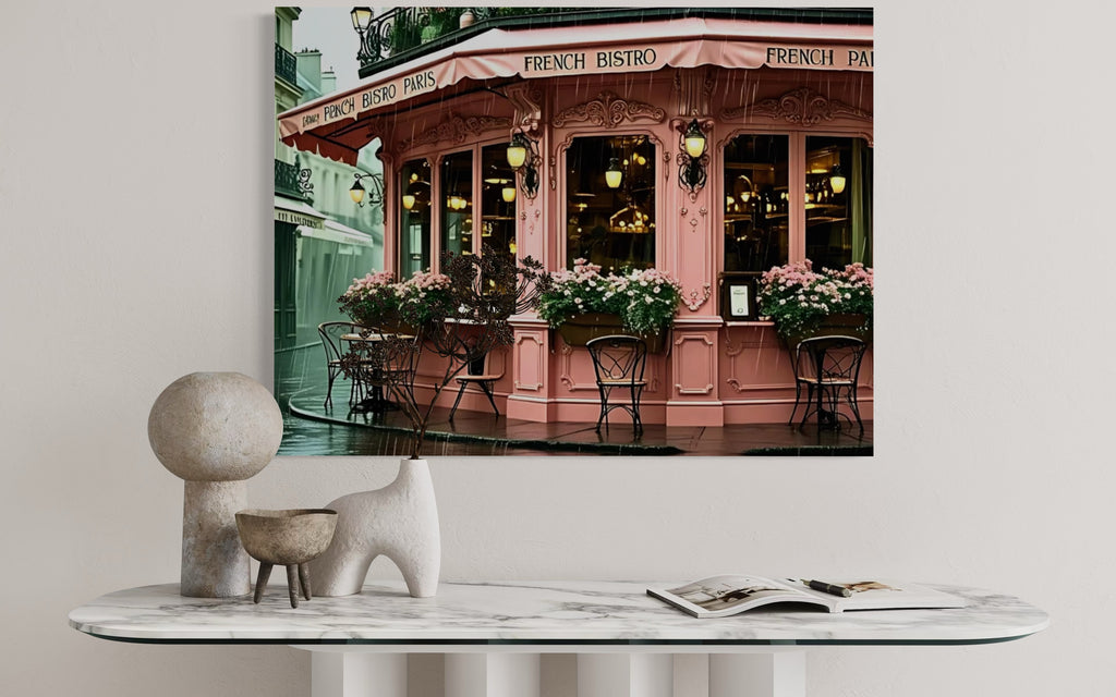 Pink Bistro in the Rain