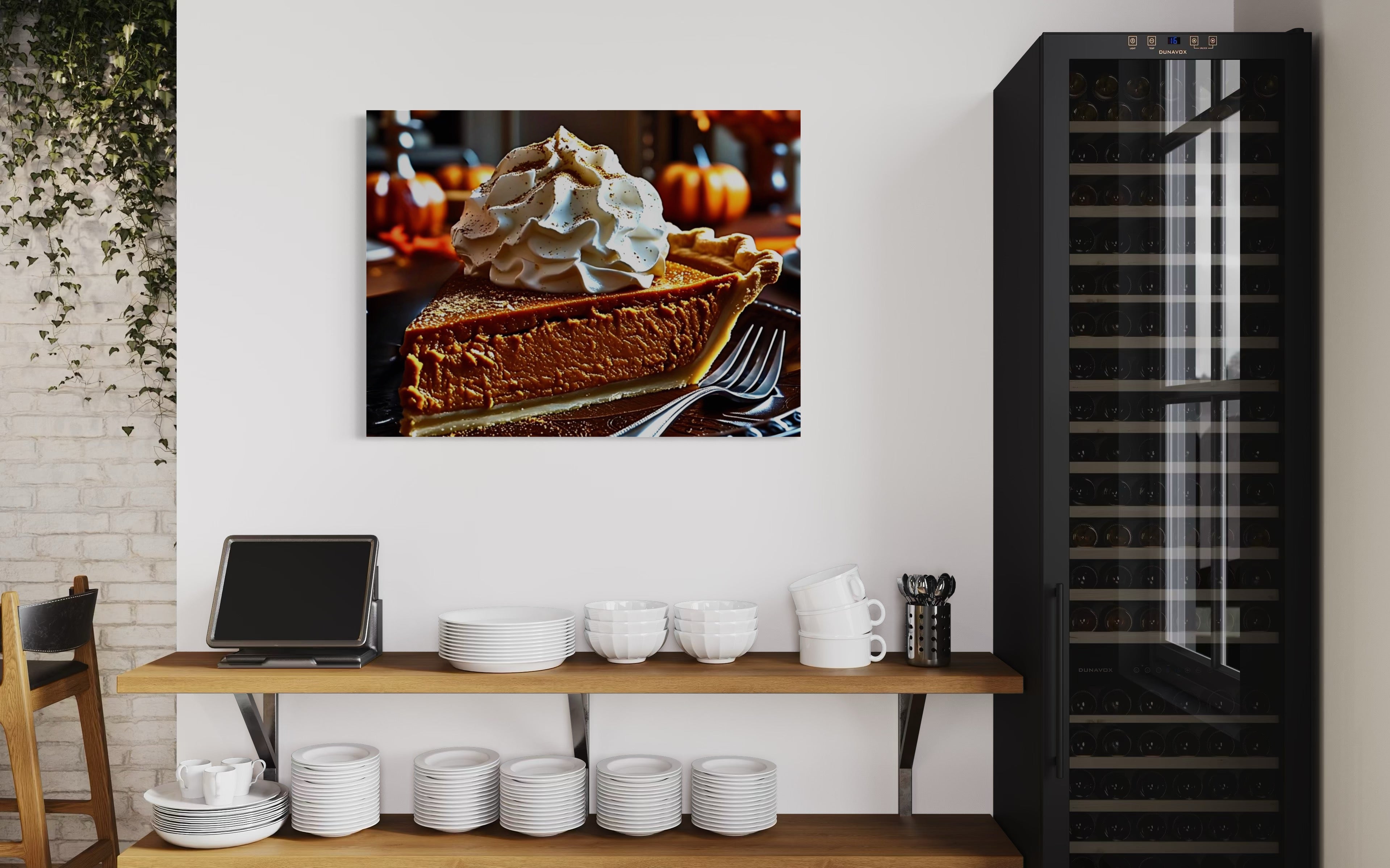 Pumpkin Pie Slice topped with Whipped Cream and Nutmeg