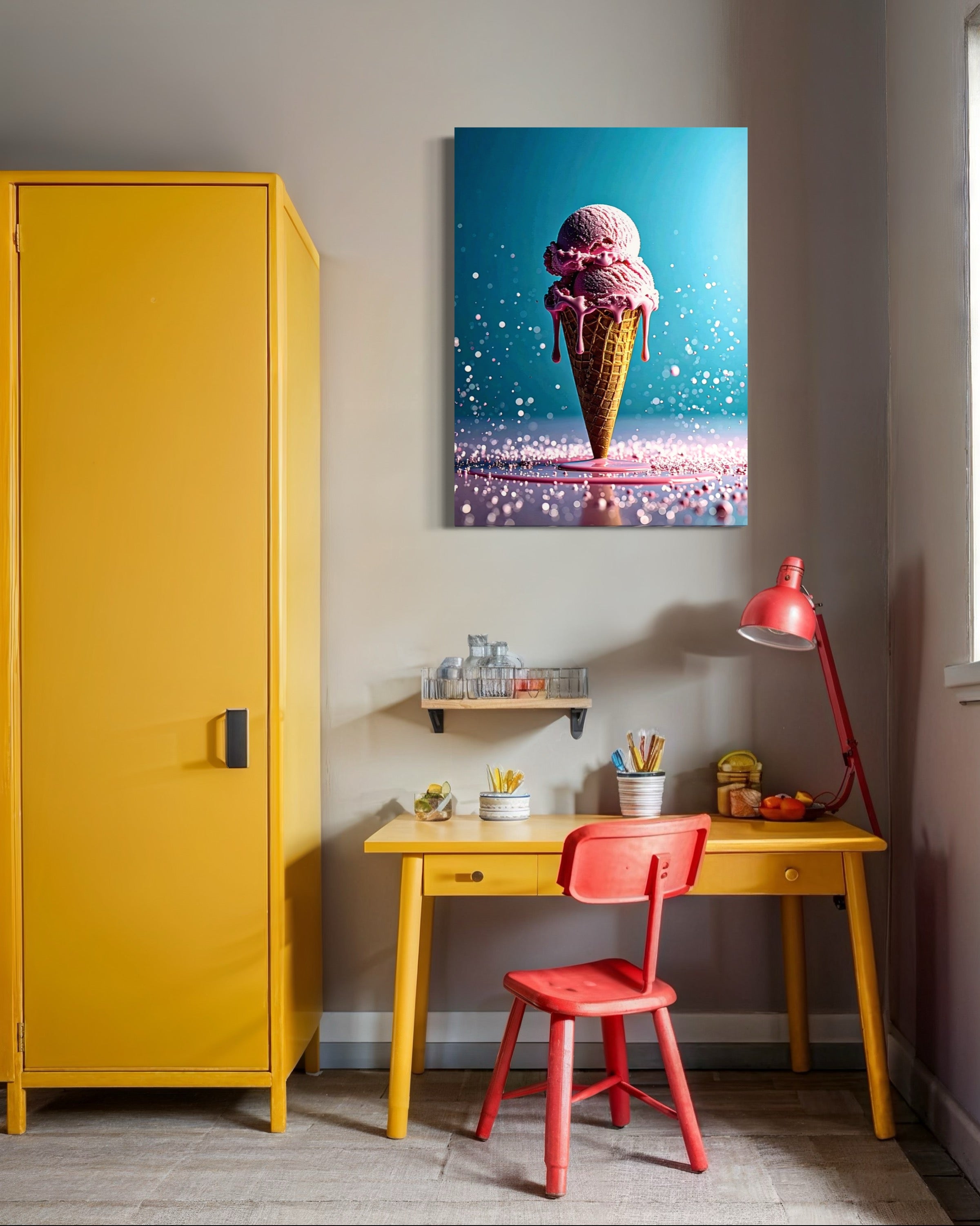 Strawberry Ice Cream Double Scoop Museum Print