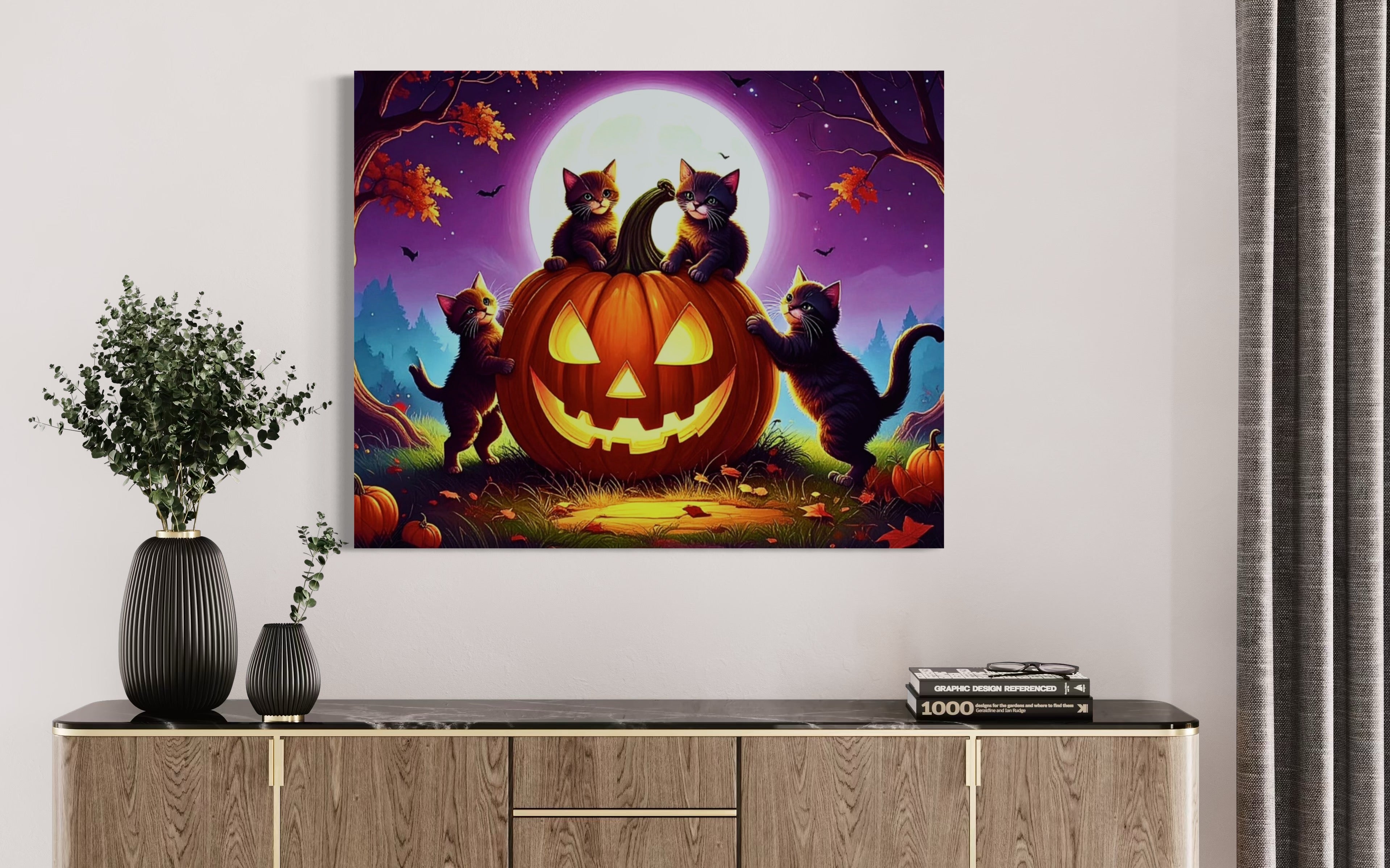 Cats on a Jack O Lantern
