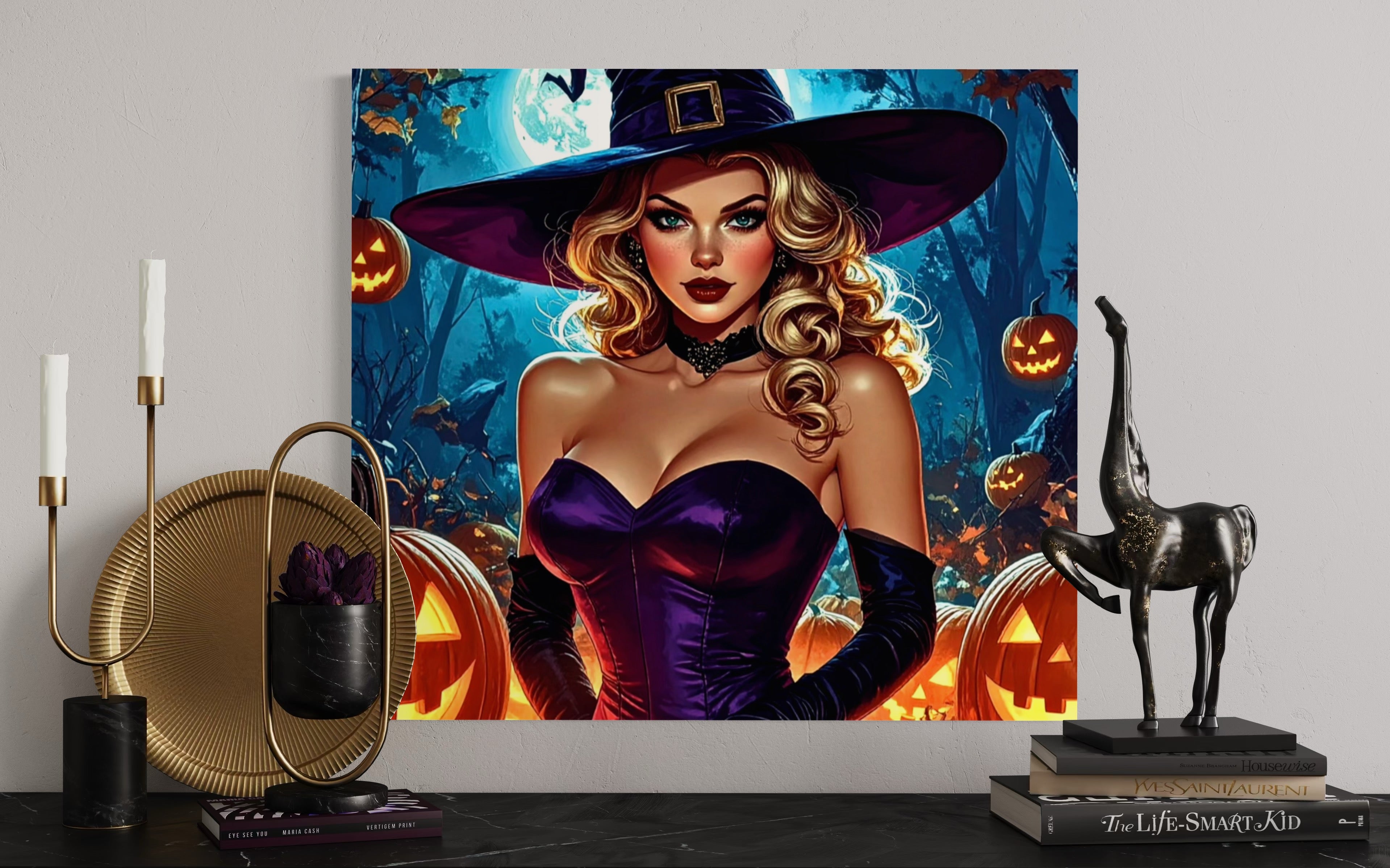 Halloween Blonde Witch Museum Print