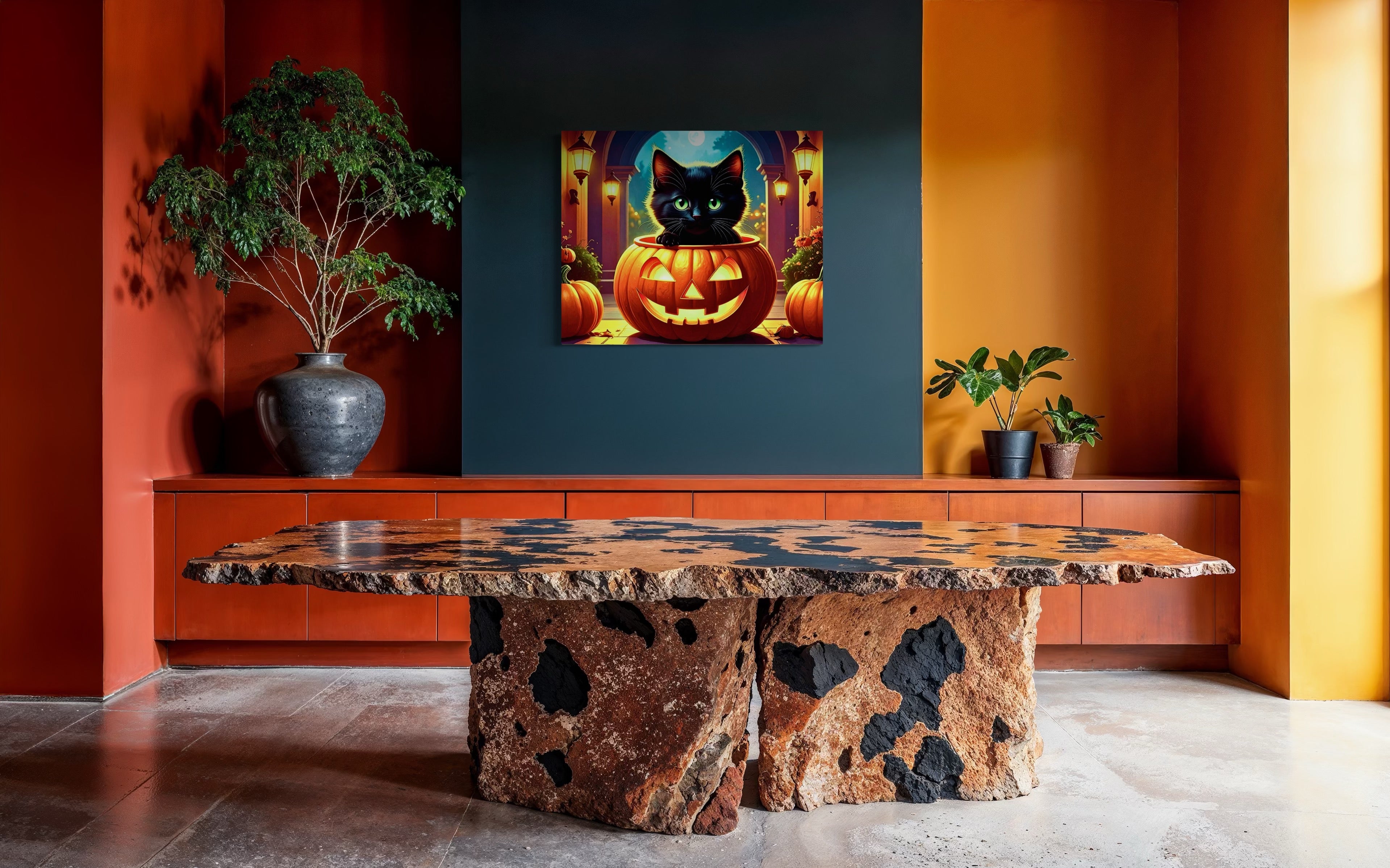 Kitten in Jack O Lantern