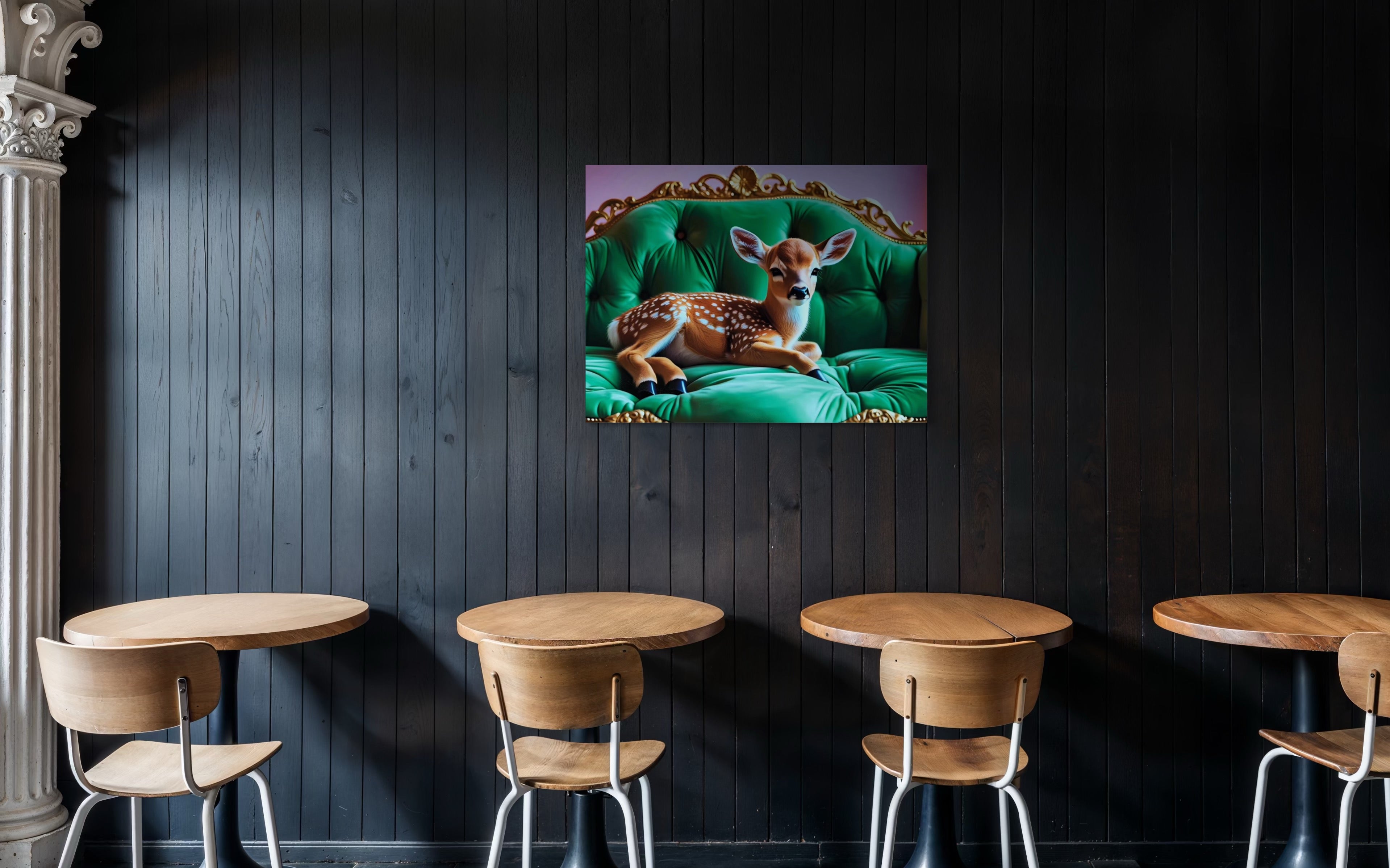 Baby Deer Resting Museum Print