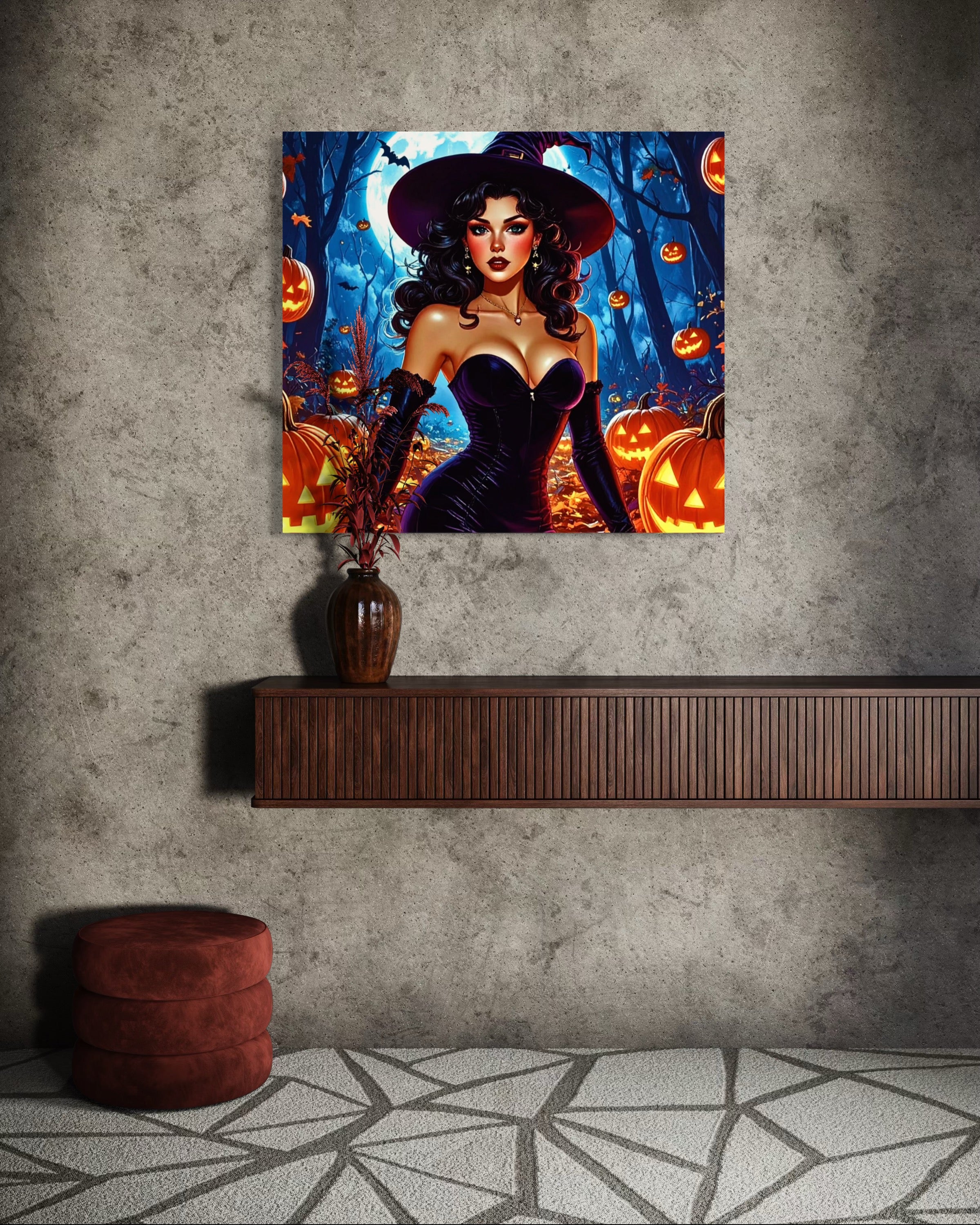 Retro 1950's Brunette Witch Museum Print