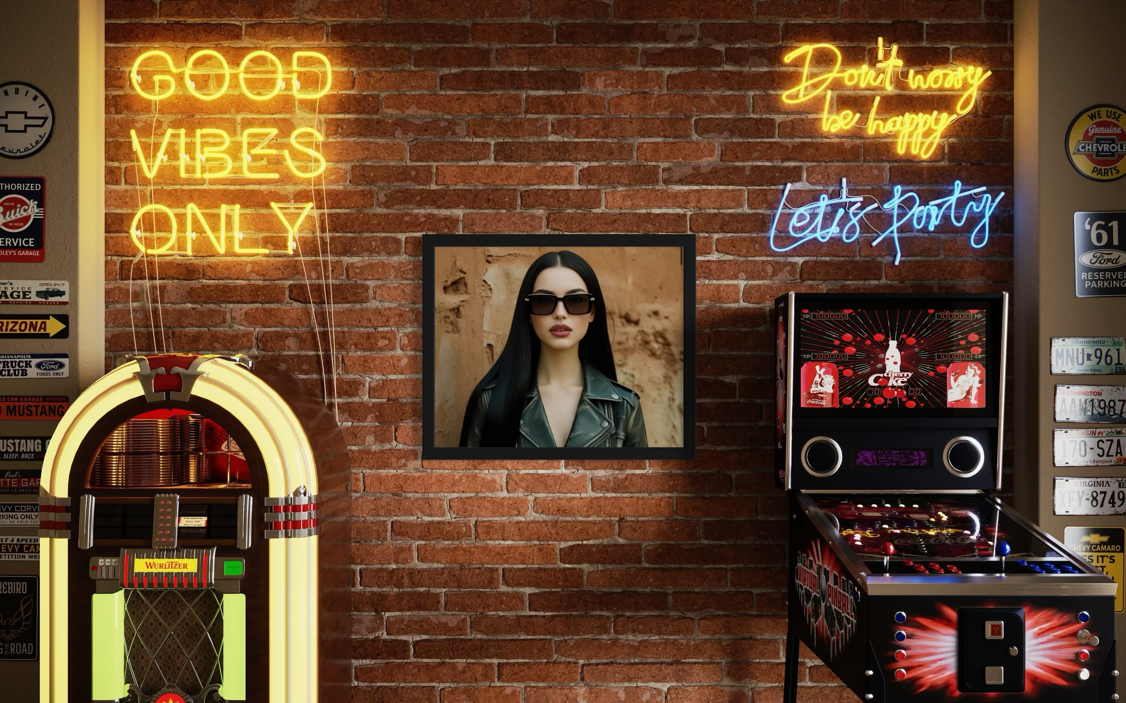 Leather Jacket Clay Wall - Black Hair