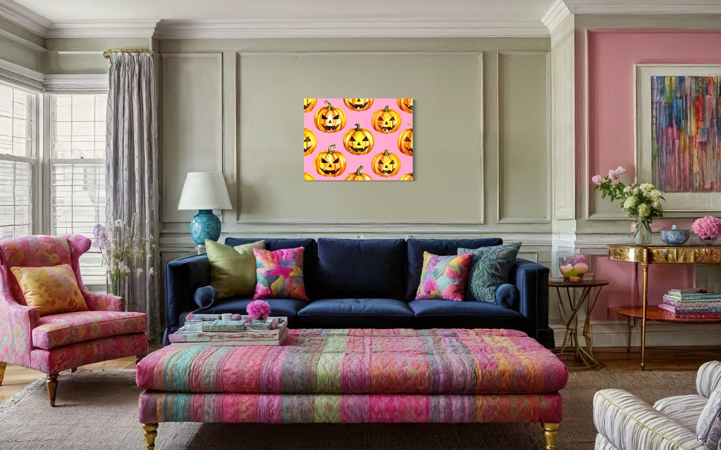 Jack O Lantern Pattern on Pink