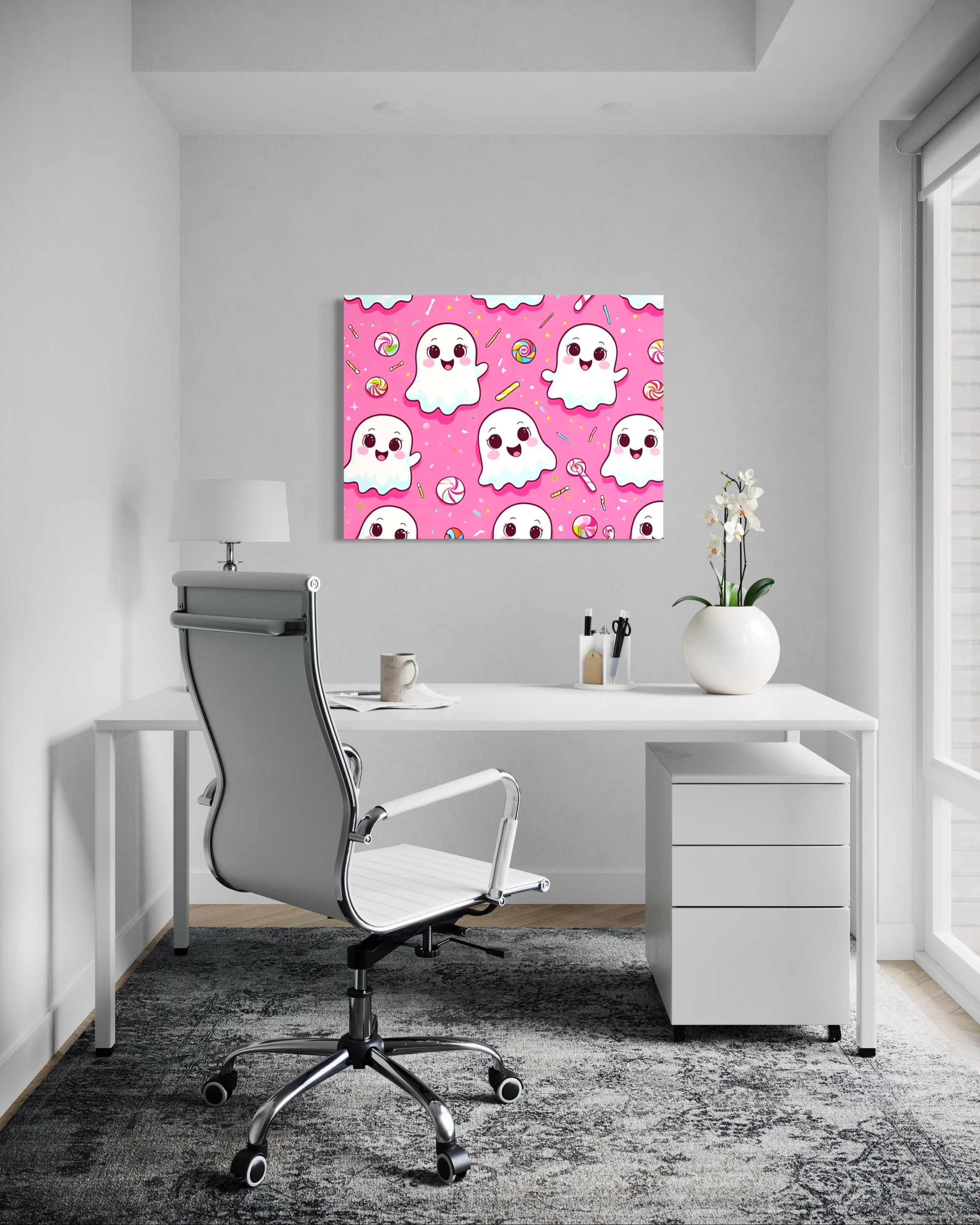 Ghost and Candy Pattern on Pink