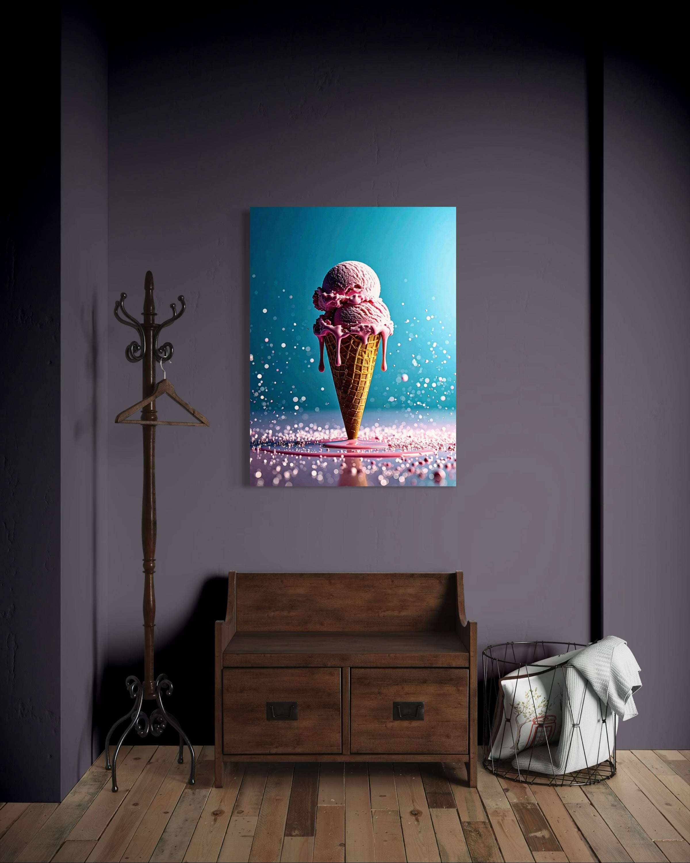 Strawberry Ice Cream Double Scoop Museum Print