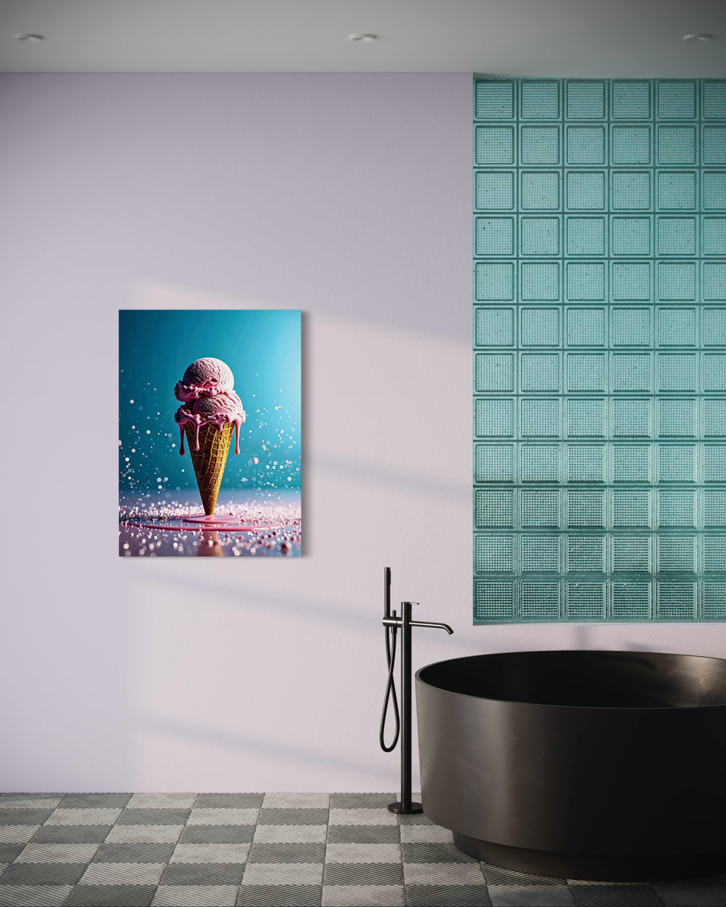 Strawberry Ice Cream Double Scoop Museum Print